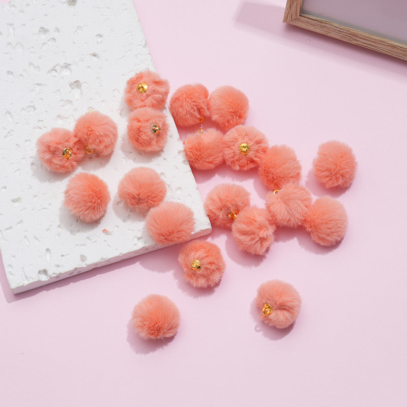 16MM Mixed Color Imitation Rabbit Fur Ball Beads For Making Car Hangers