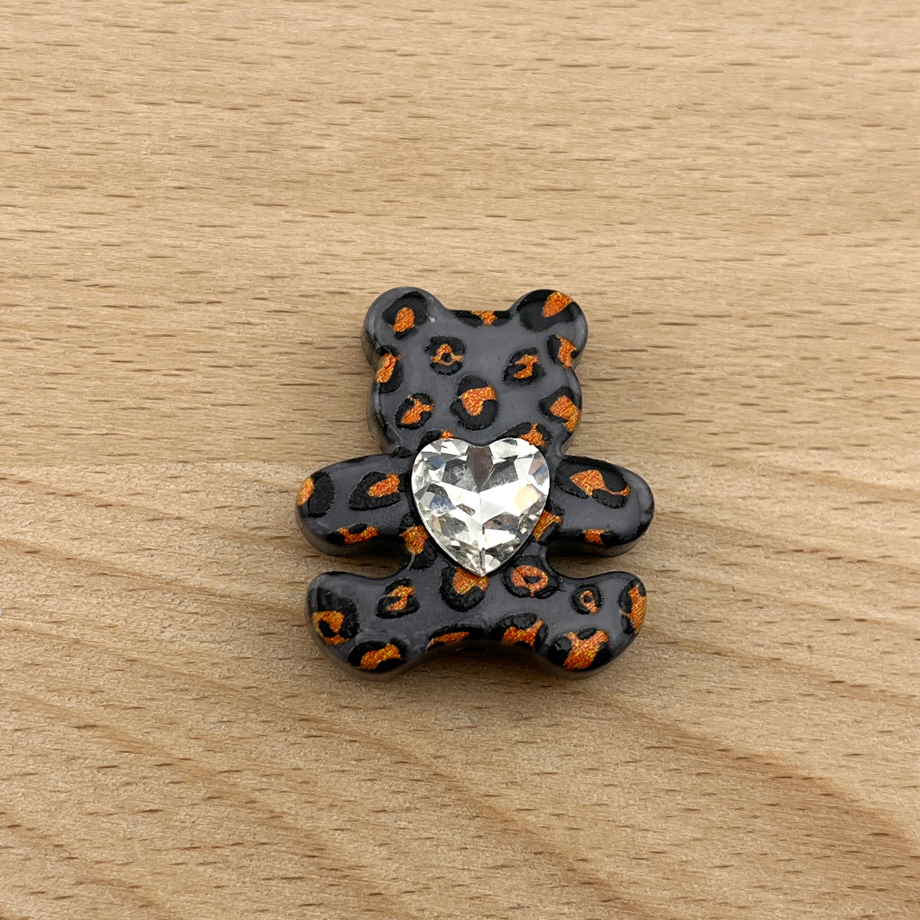 FS2484-30MM Random Mixed Color Leopard Printed Diamond Bear Acrylic Beads Fit For Beadable Pens