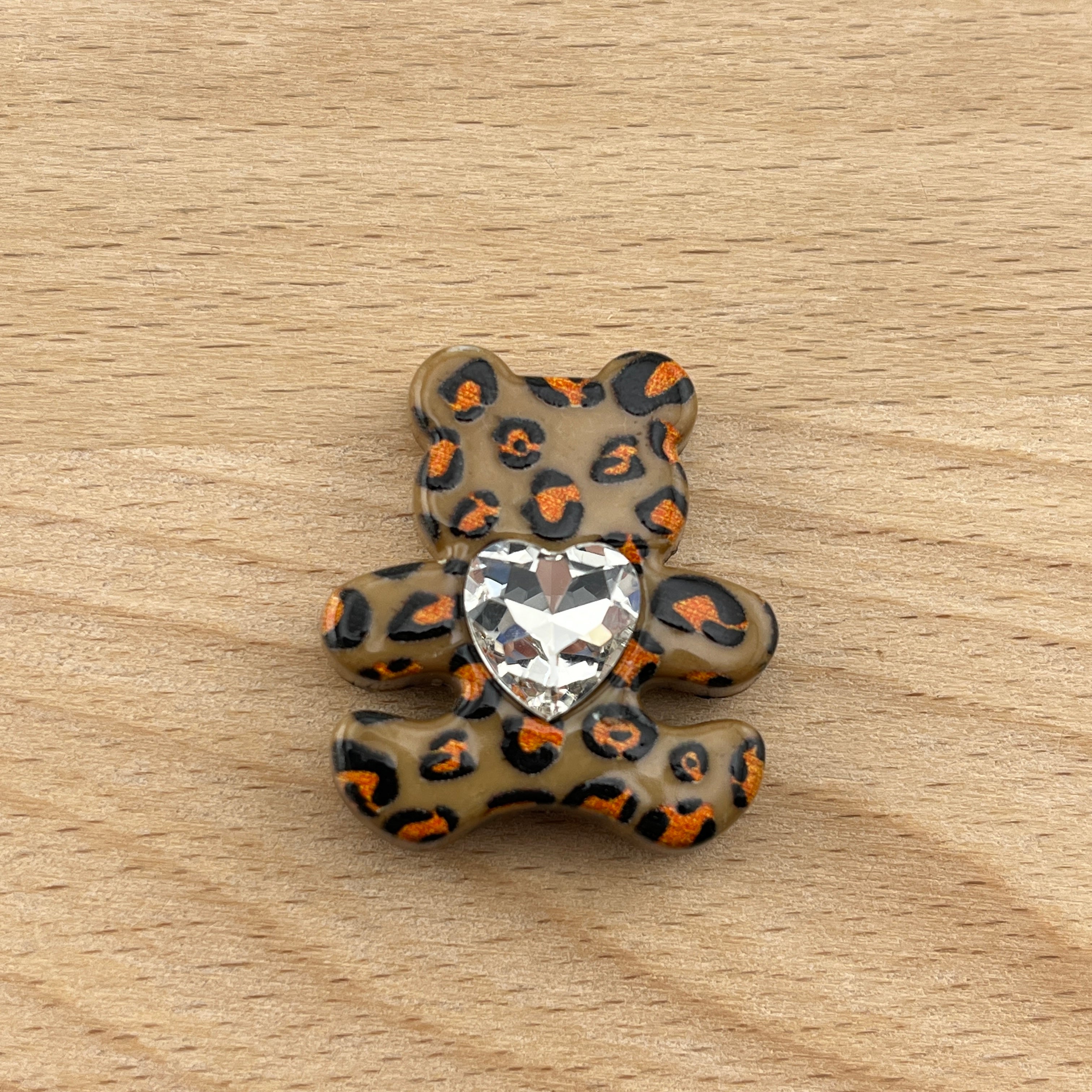 FS2484-30MM Random Mixed Color Leopard Printed Diamond Bear Acrylic Beads Fit For Beadable Pens