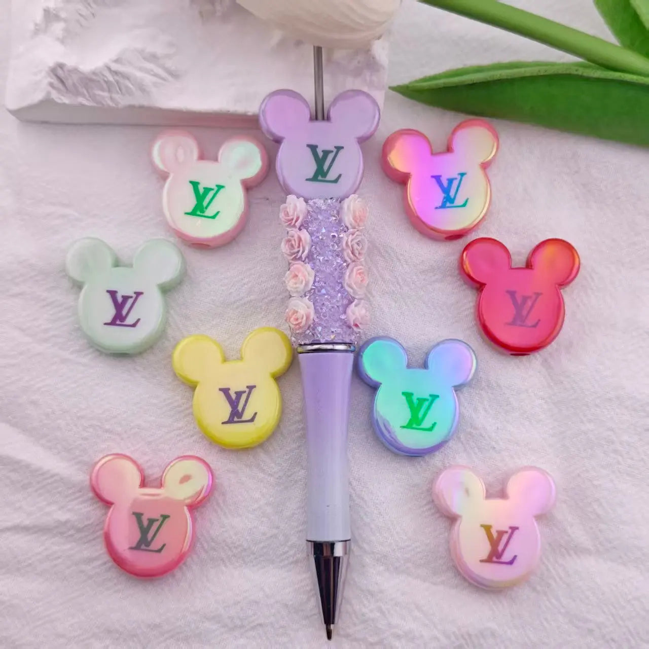 LV Mickey Head Acrylic Beads Zoe's DIY Shop