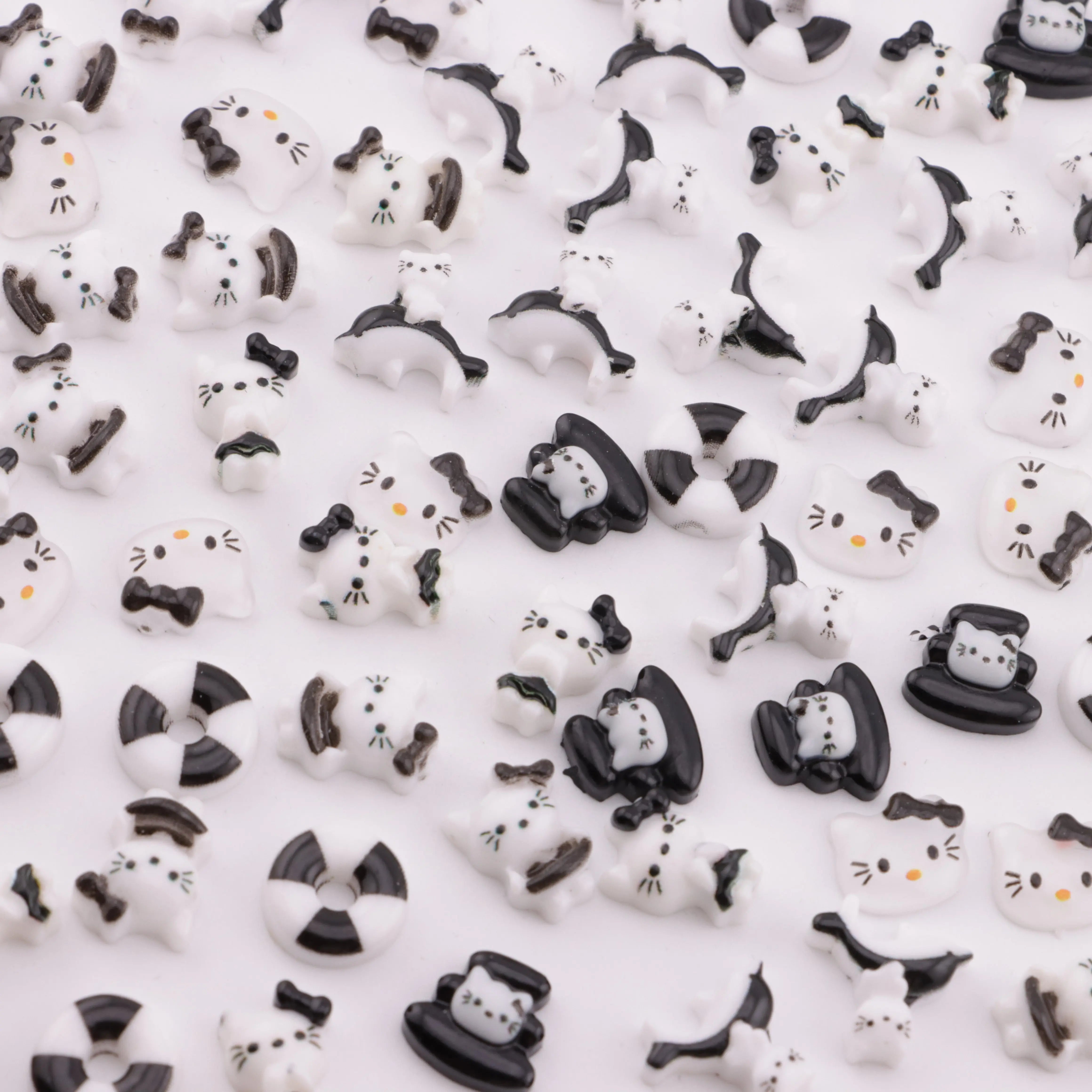 Mixed Style Black And White HK Charms Mixed Style Black And White Kitty Series Patches Zoe's DIY Shop