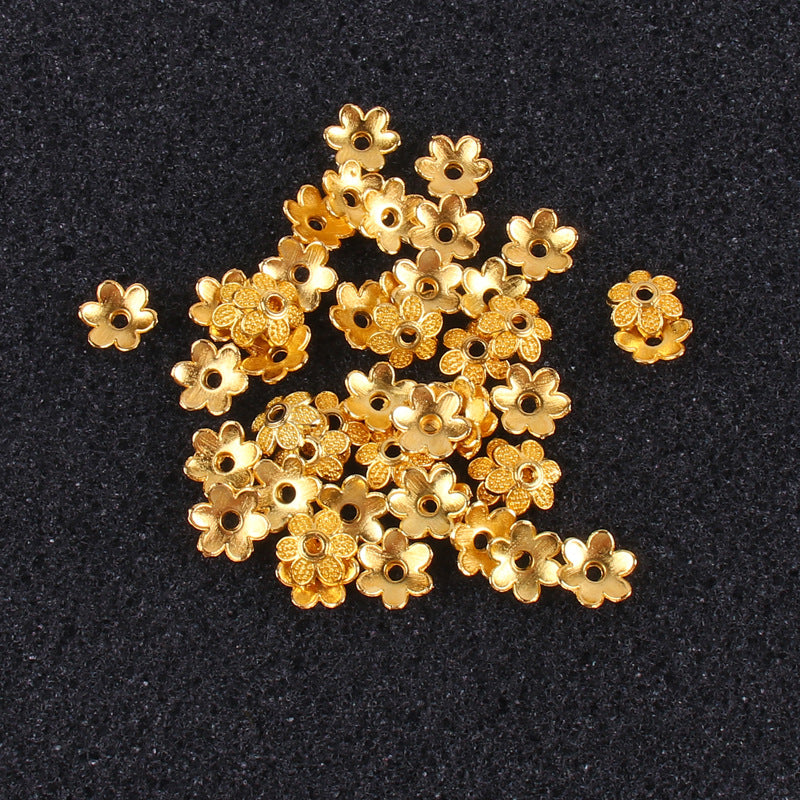 200Pcs 8mm Gold-plated Flower Spacer For Jewelry Making