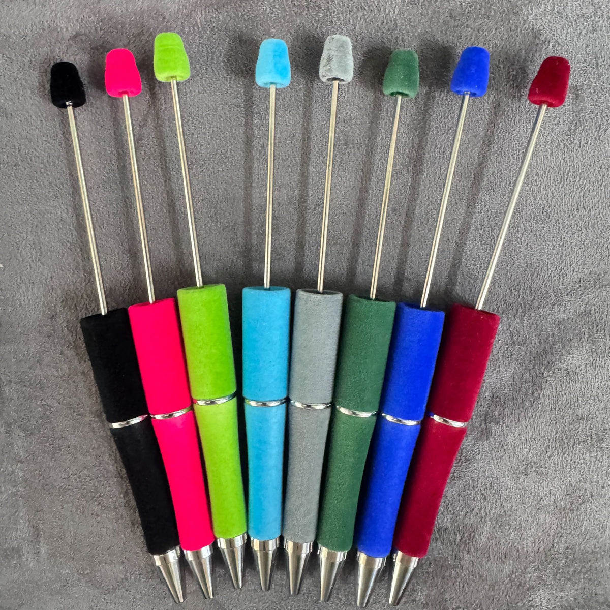 Flocked DIY Beaded Pen - Beadable & Creative Craft Supplies (5/50 PCS)