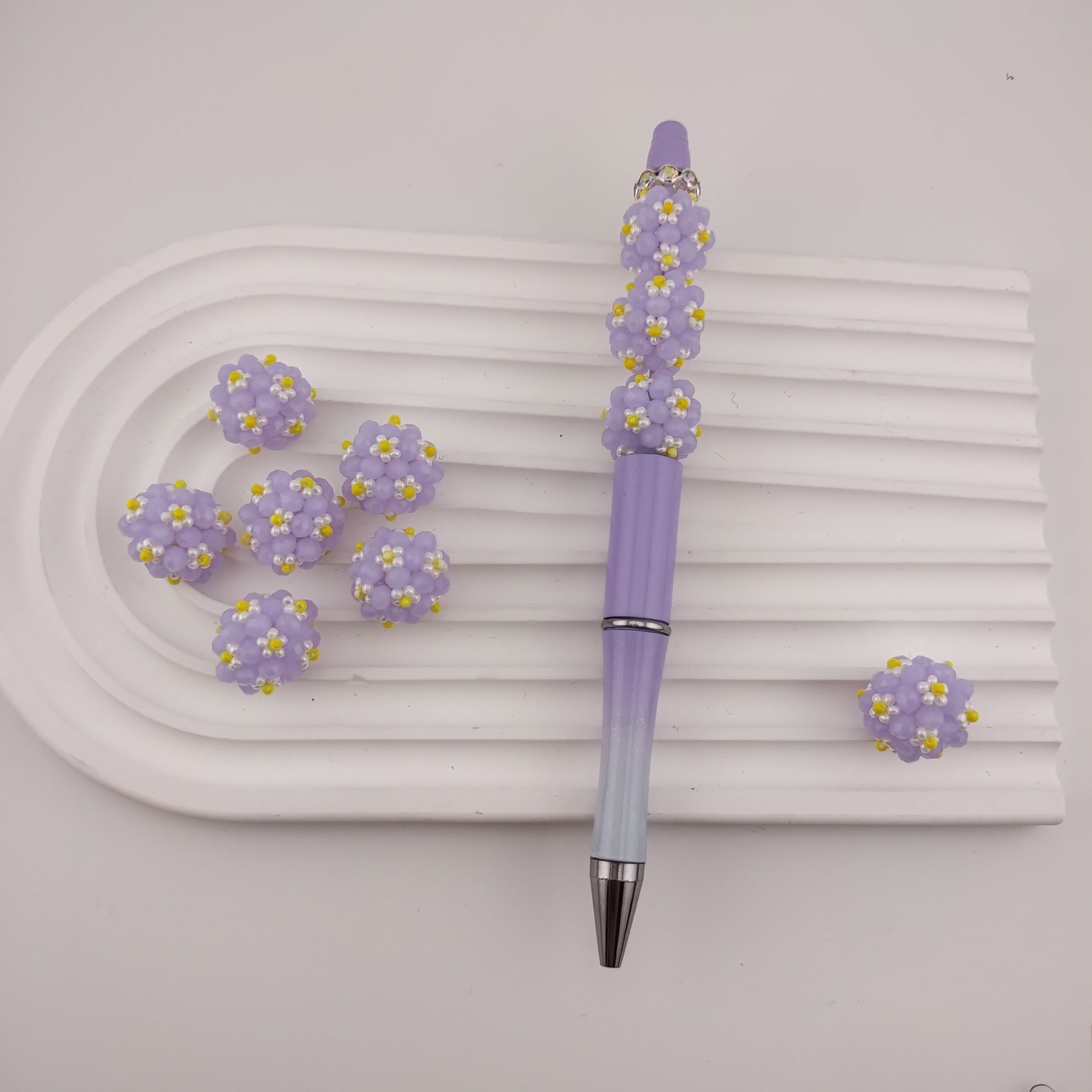 16MM Flower Glass Handmade Beads Fit For Beadable Pens