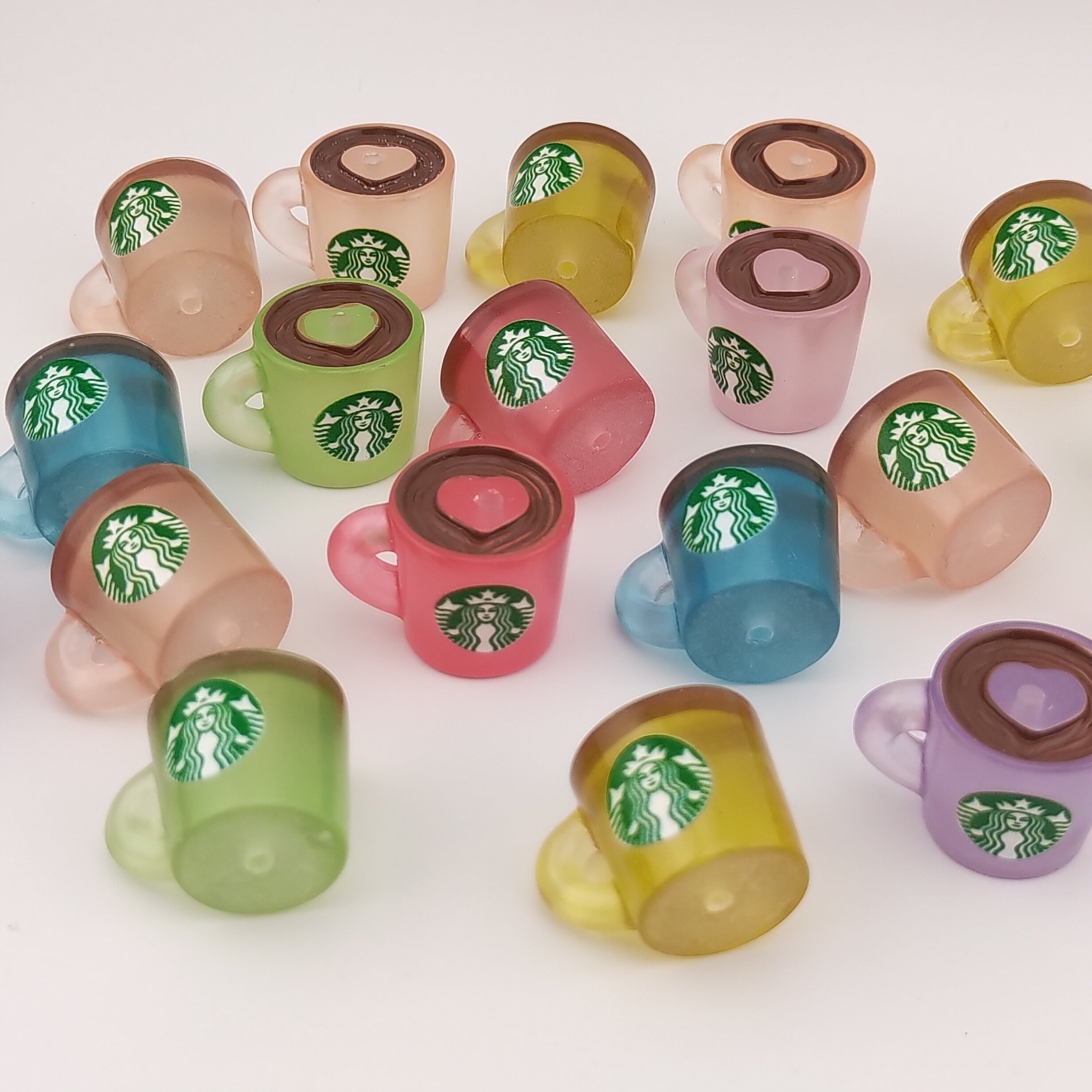 Mixed Color Glowing  Starbucks Cup Resin Beads Fit For Beadable Pens