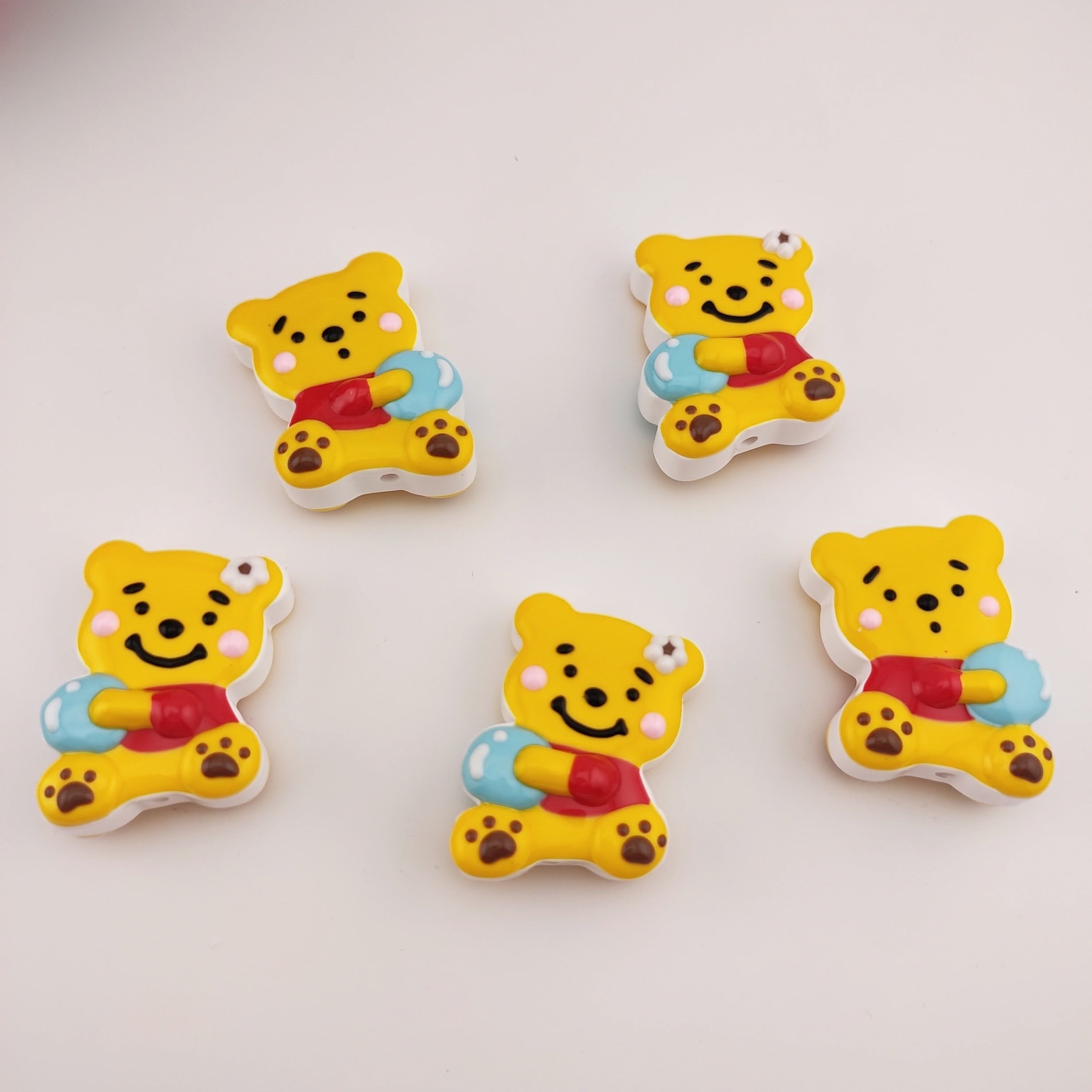 24MM Winnie The Pooh Handpainted Resin Beads Fit For Beadable Pens