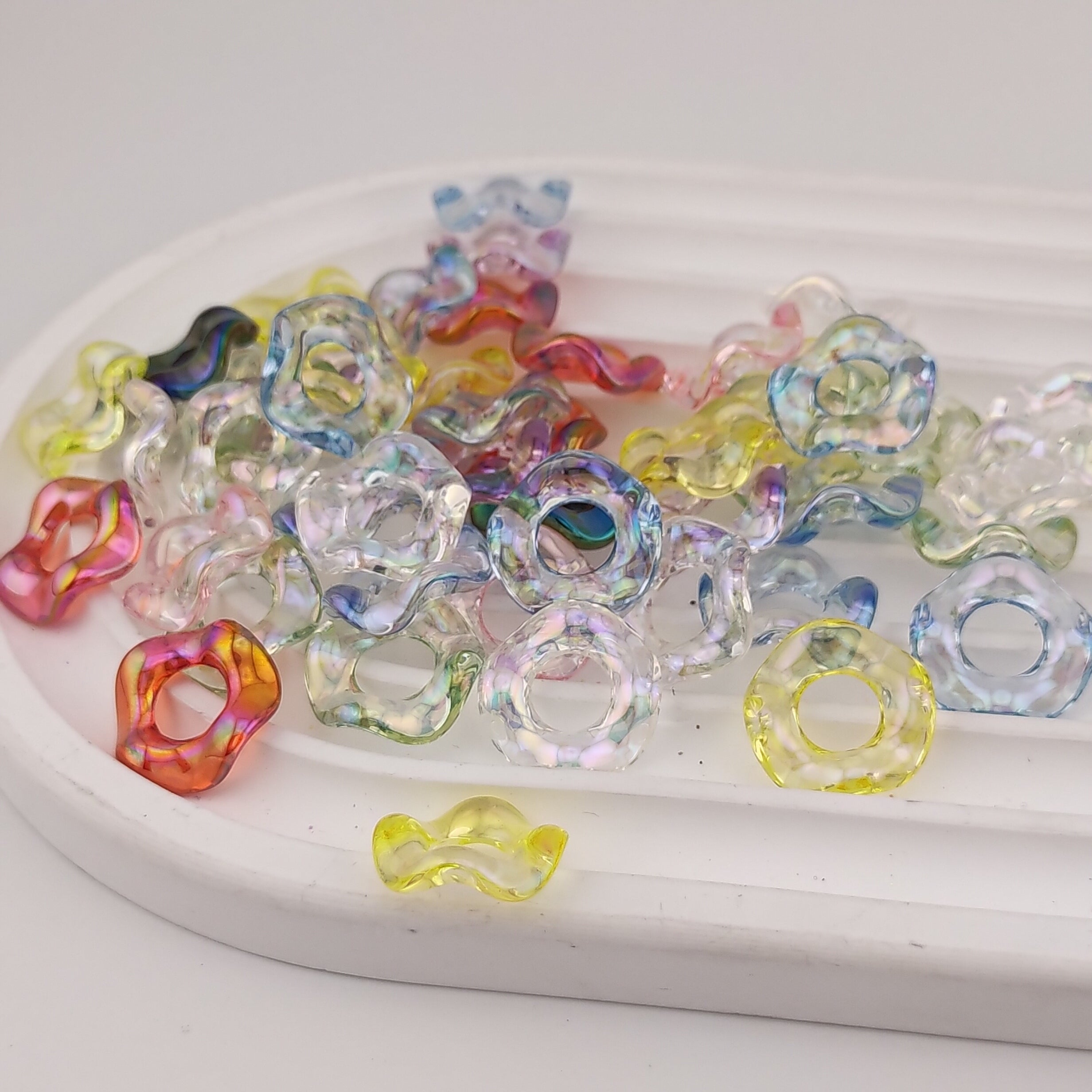 15MM  Clear Mixed Color Acrylic Spacer Fit For Beadable Pens