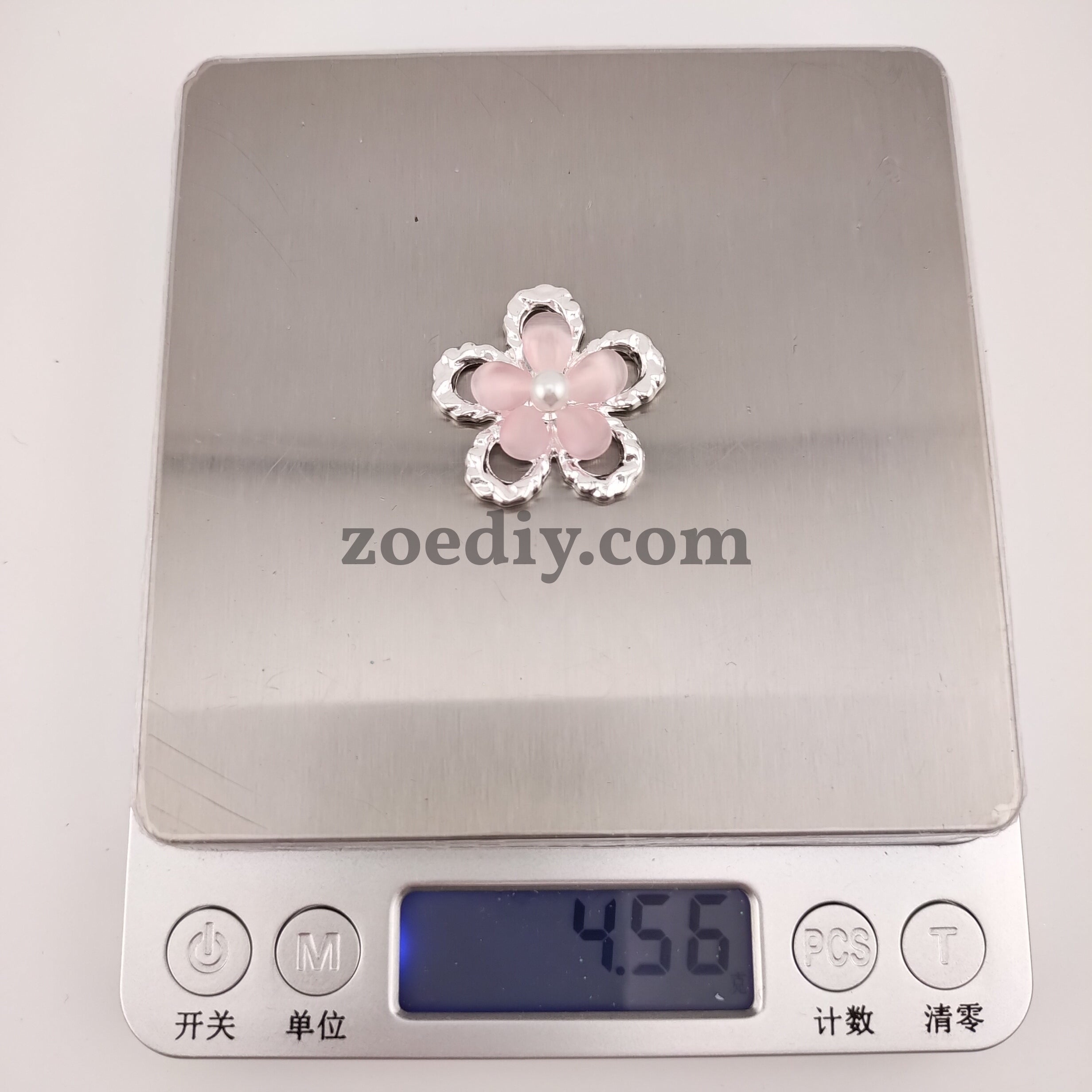 FS1071- 28MM Two Color Alloy Coated Pearls Flowers Alloy Patch For Making Fancy Bead