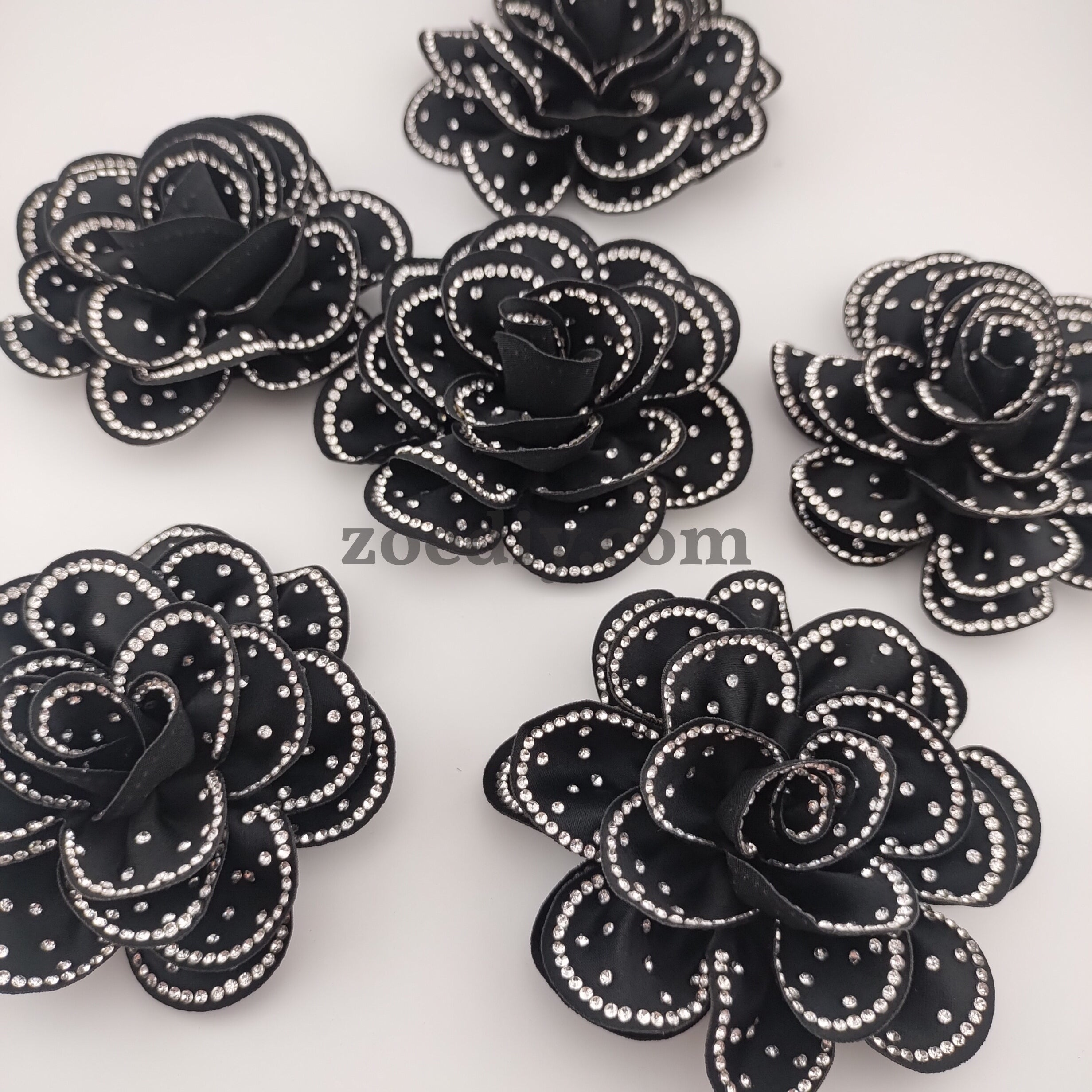 FS1522-3D Diamond Fabric Rose Flower For Making Fancy Bead