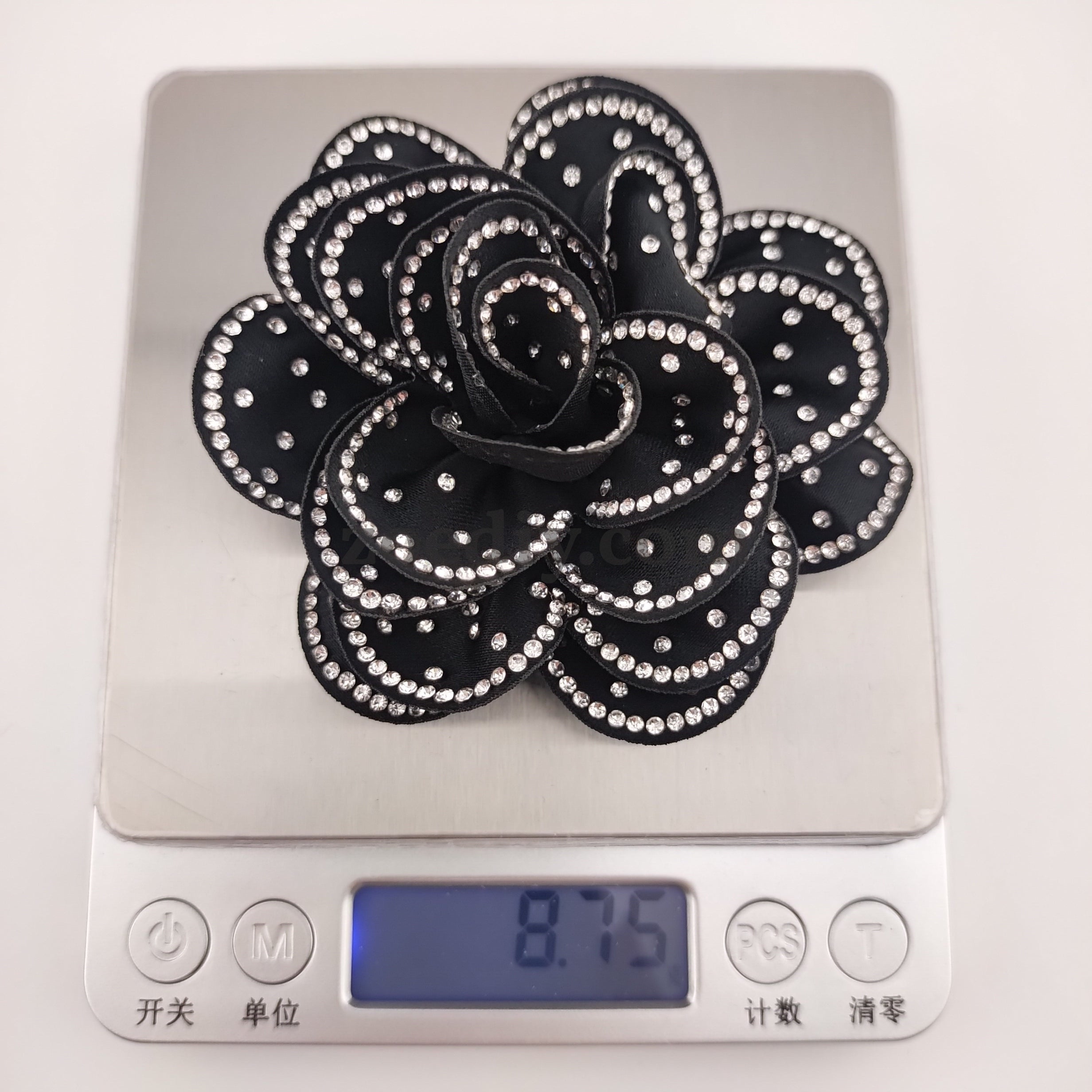 FS1522-3D Diamond Fabric Rose Flower For Making Fancy Bead