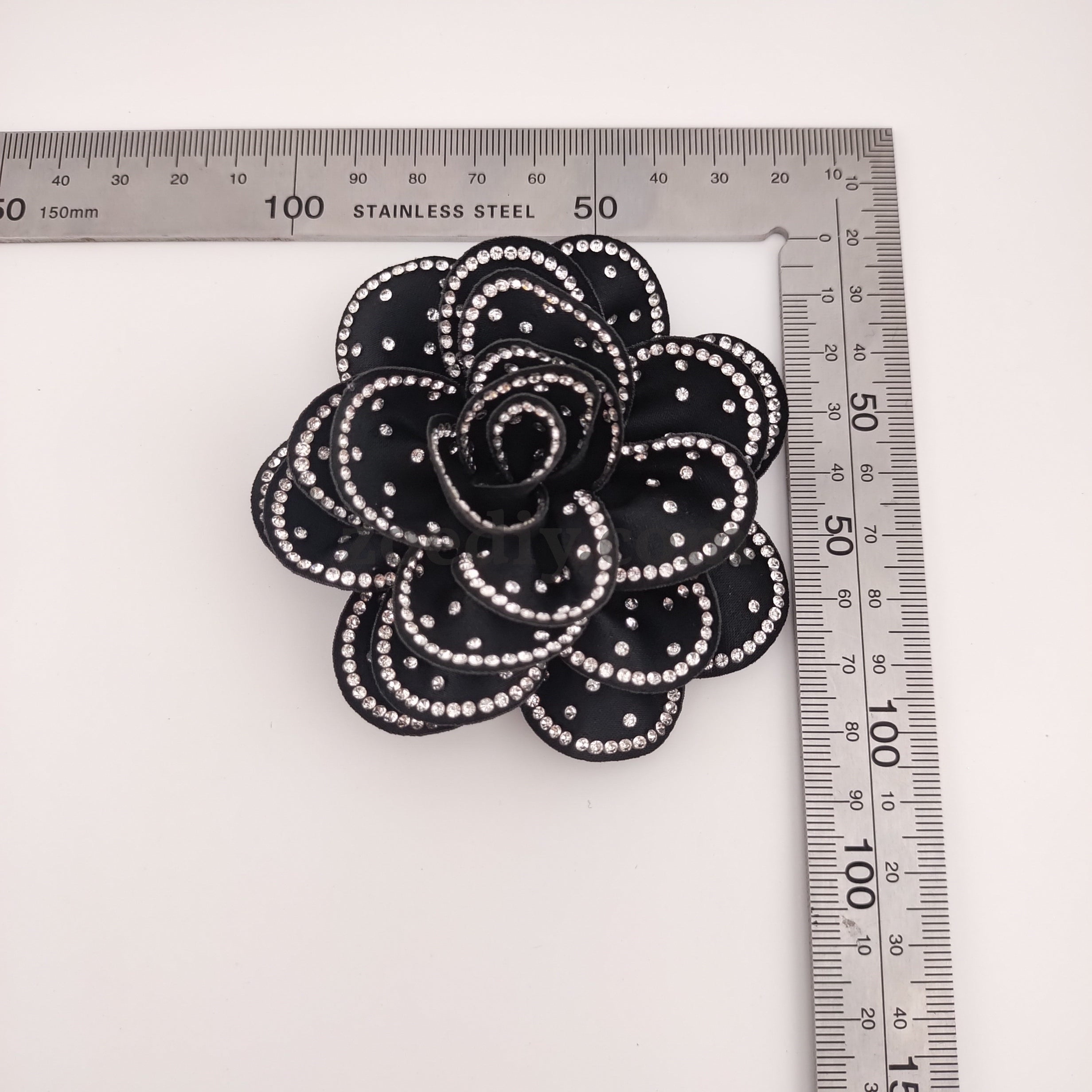 FS1522-3D Diamond Fabric Rose Flower For Making Fancy Bead