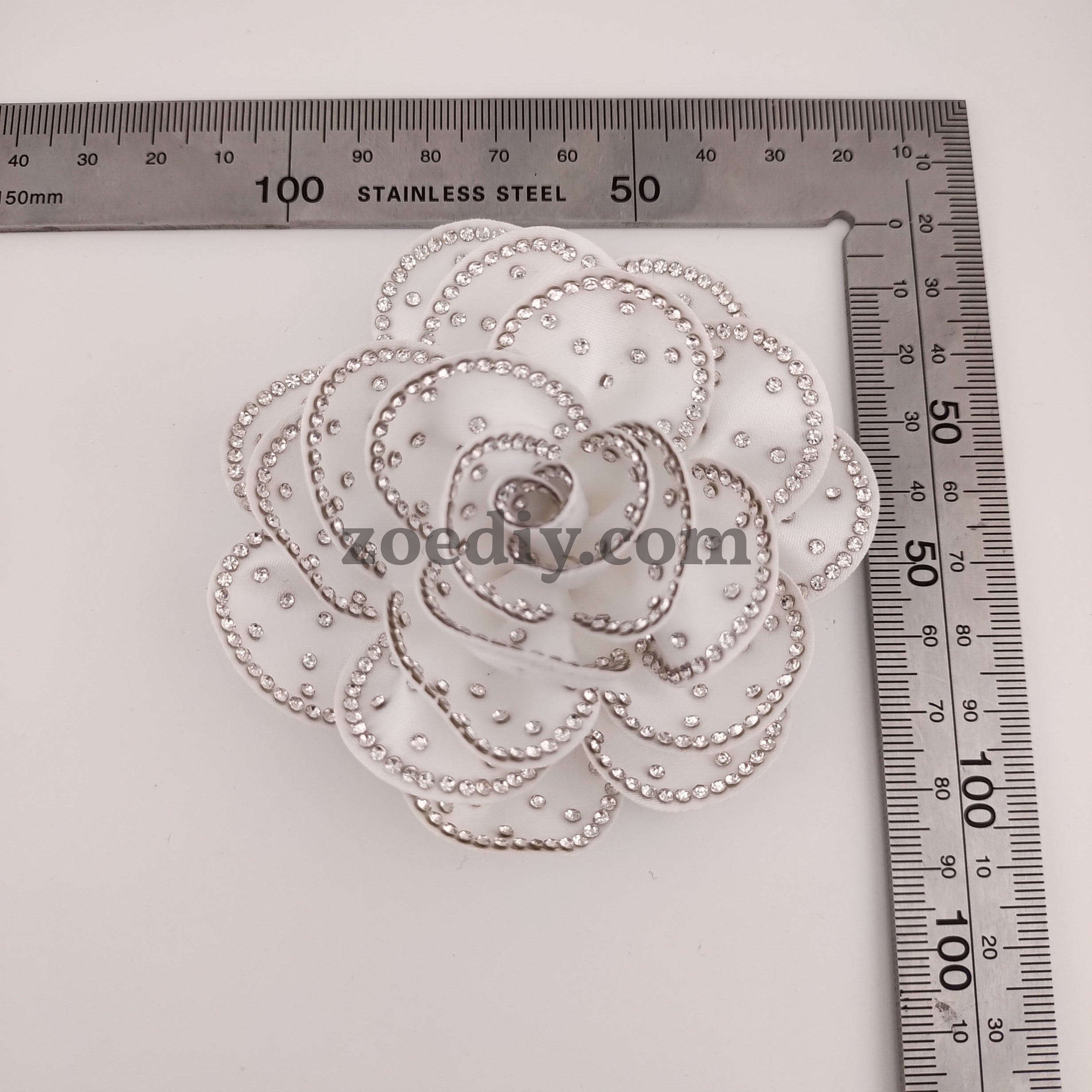 FS1522-3D Diamond Fabric Rose Flower For Making Fancy Bead