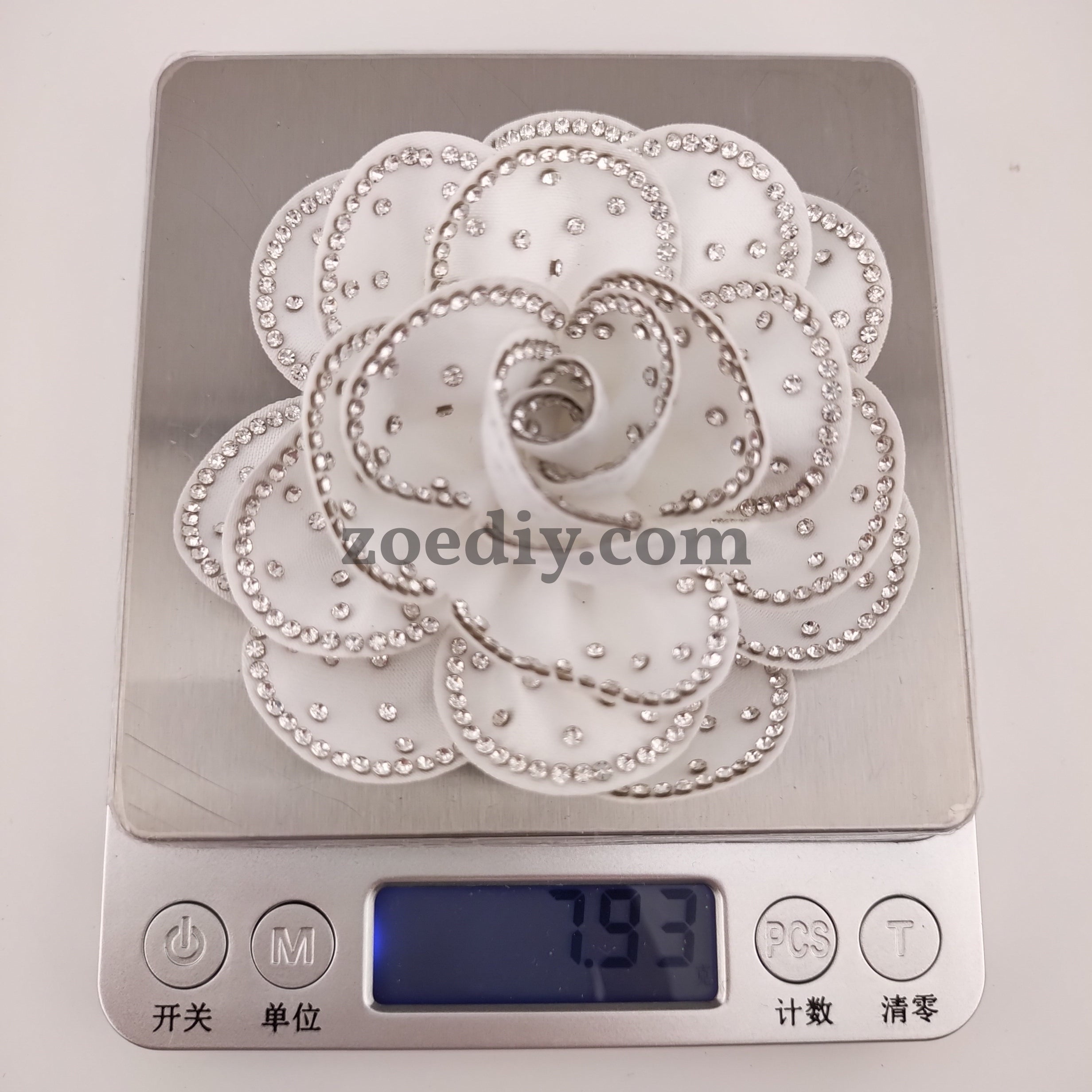 FS1522-3D Diamond Fabric Rose Flower For Making Fancy Bead