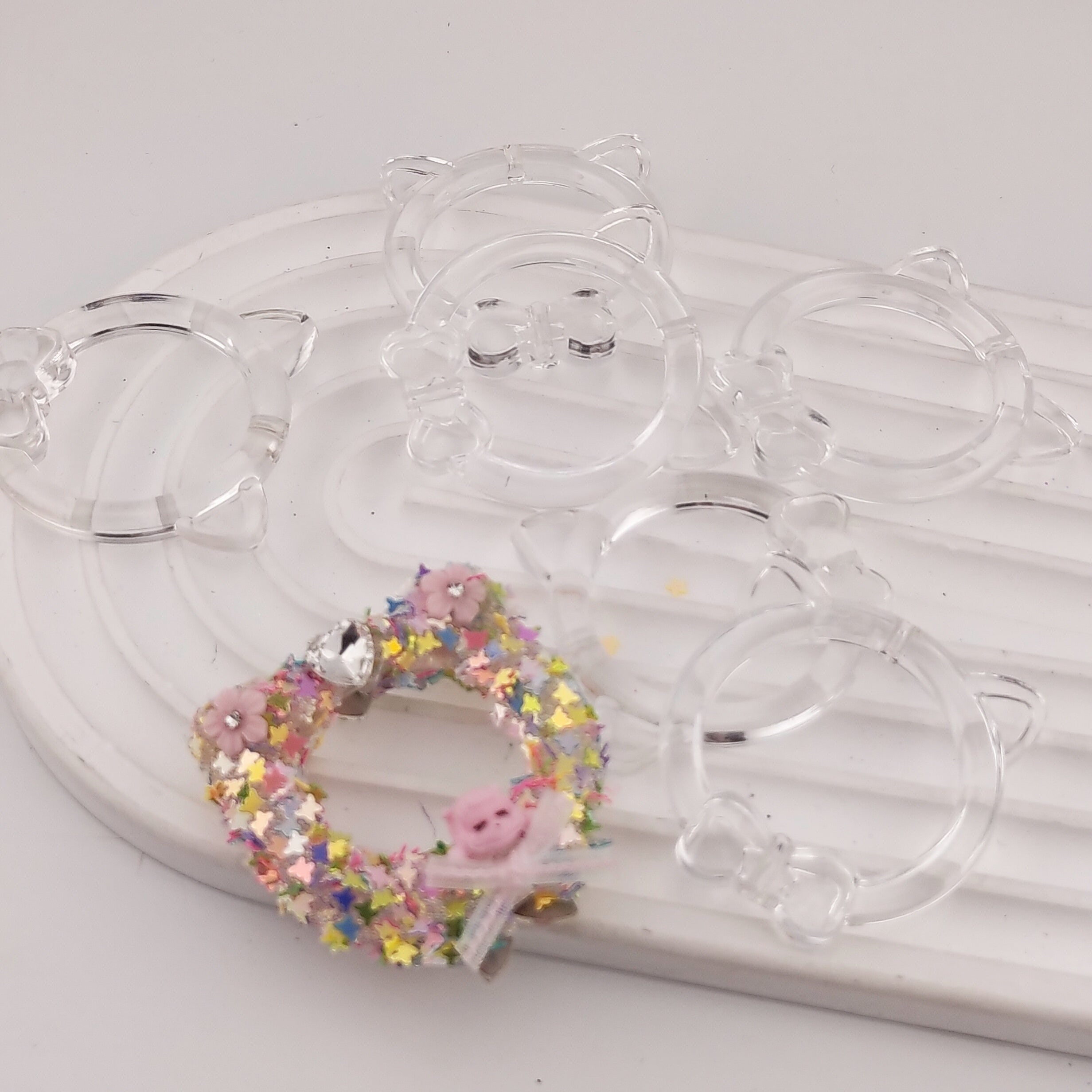 39MM Cat Frame Clear Based Beads Fit For Beadable Pens