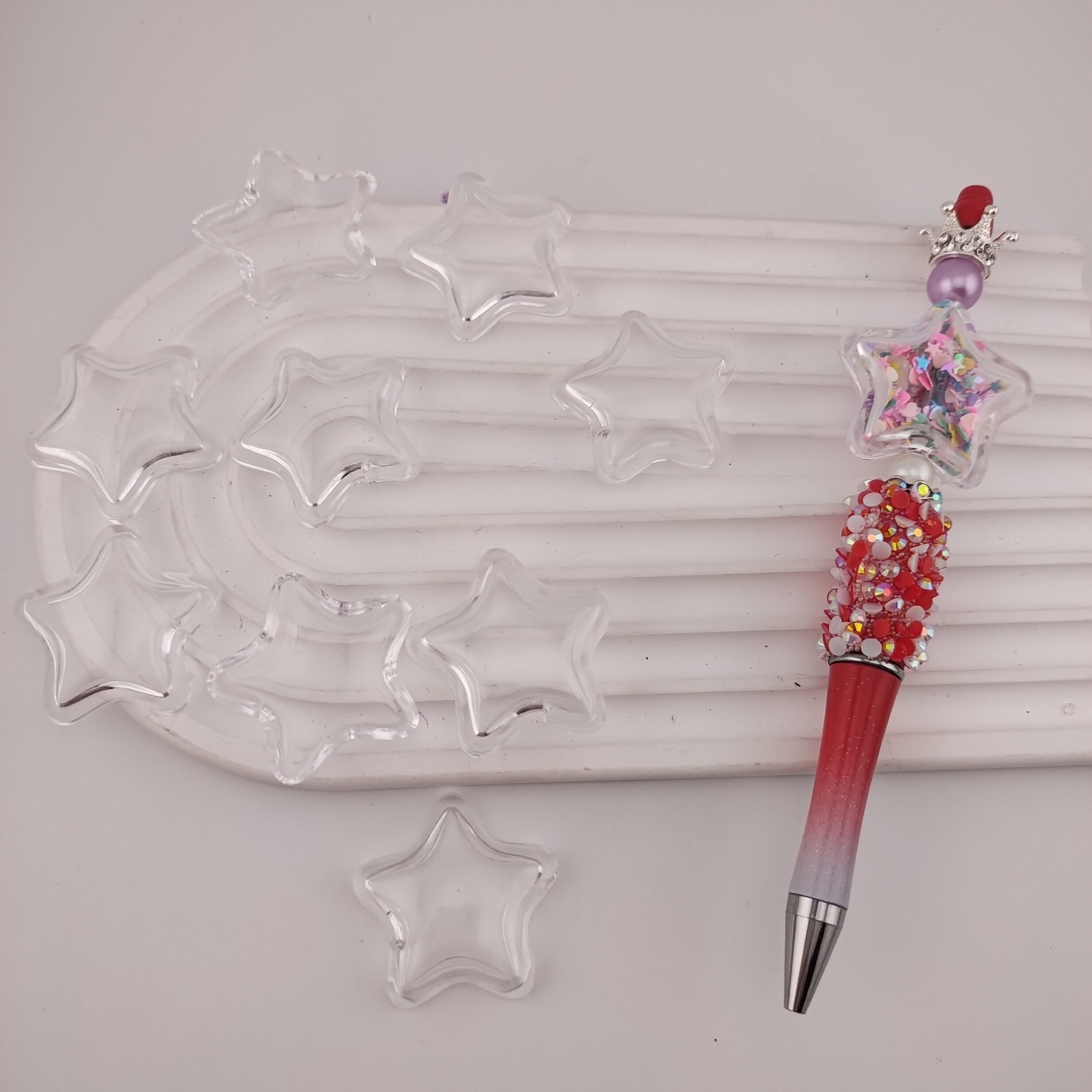 35MM Star Shakes Clear Box Based beads Fit For Beadable Pens