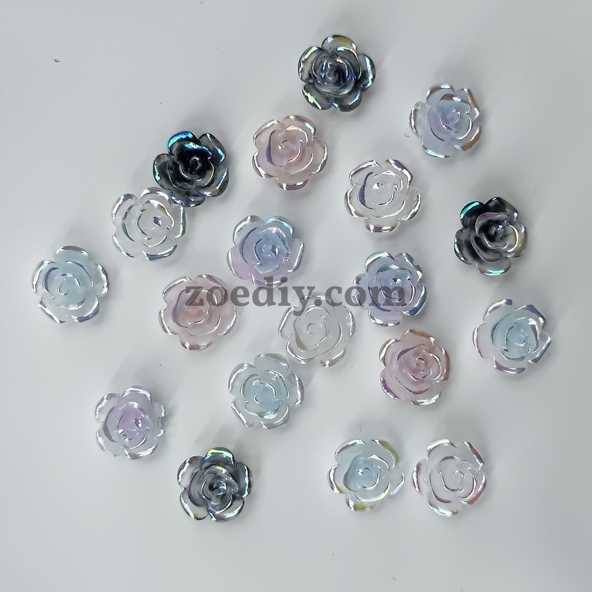 FS0914- 8mm Glowing Rose Mixed Color Charms Accessories For Making Fancy Beads