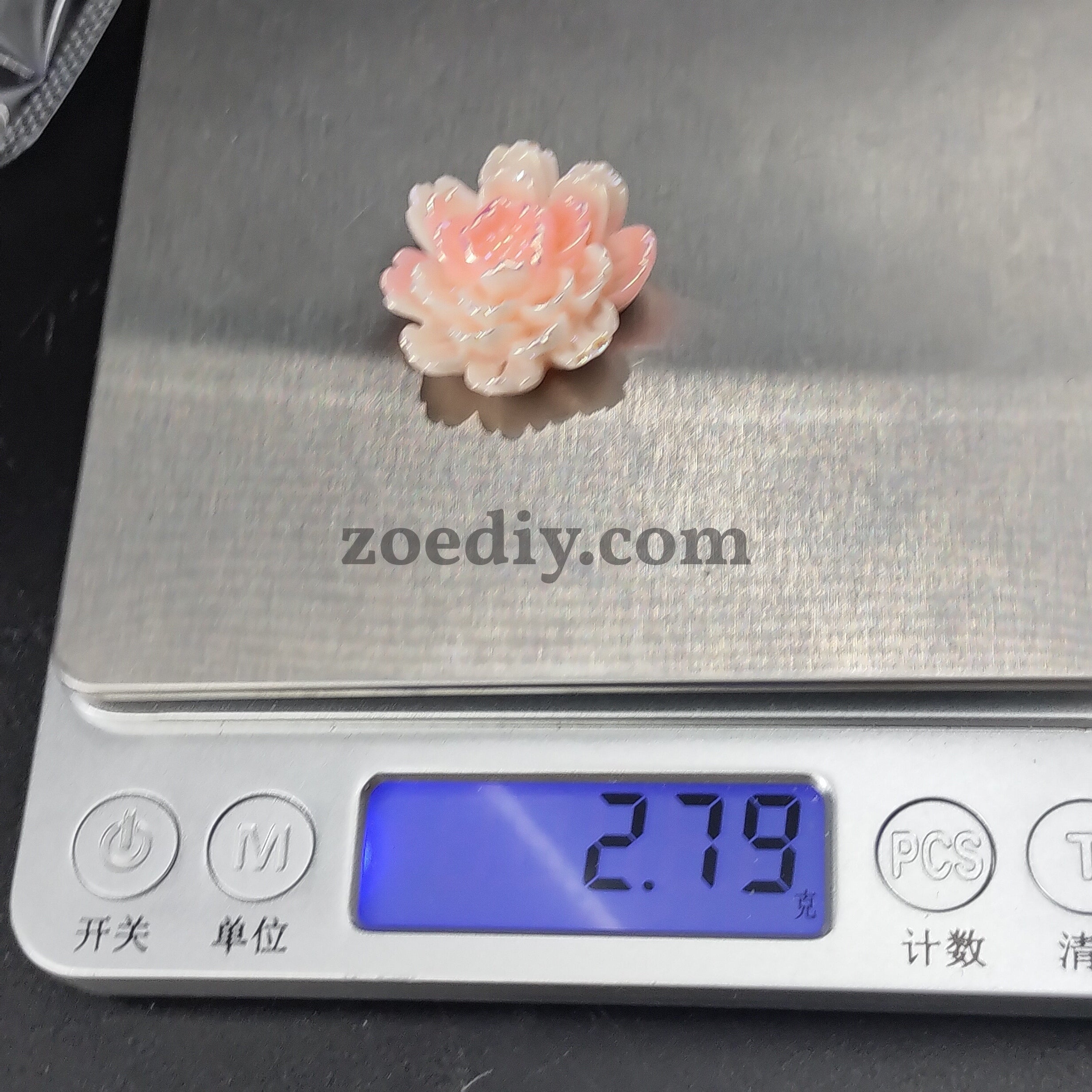 FS0309- 24MM Plastic Flower Charms Accessories For Making Fancy Beads