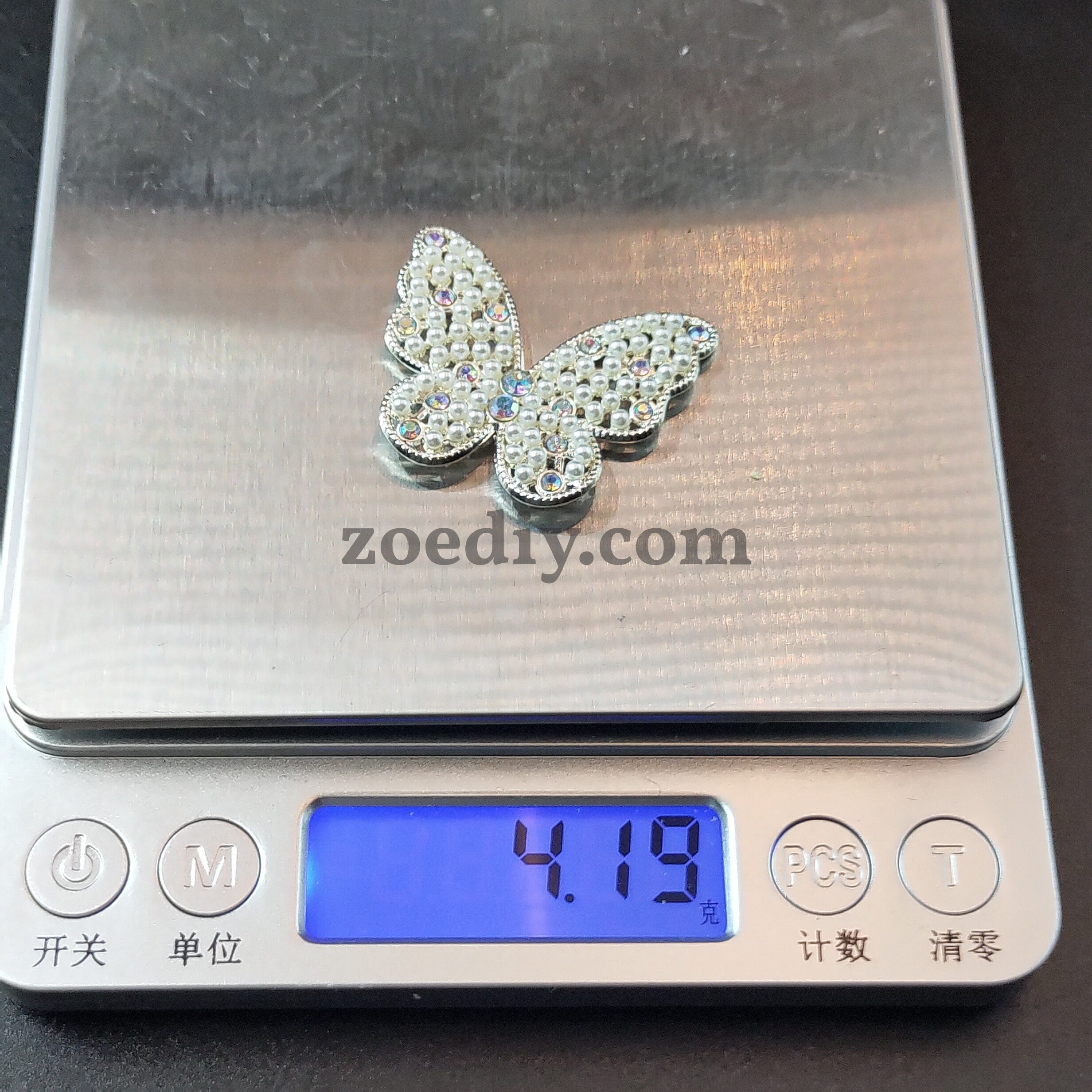 FS0310-33MM Diamonds and Pearls Butterfly Charms Accessories For Making Fancy Beads