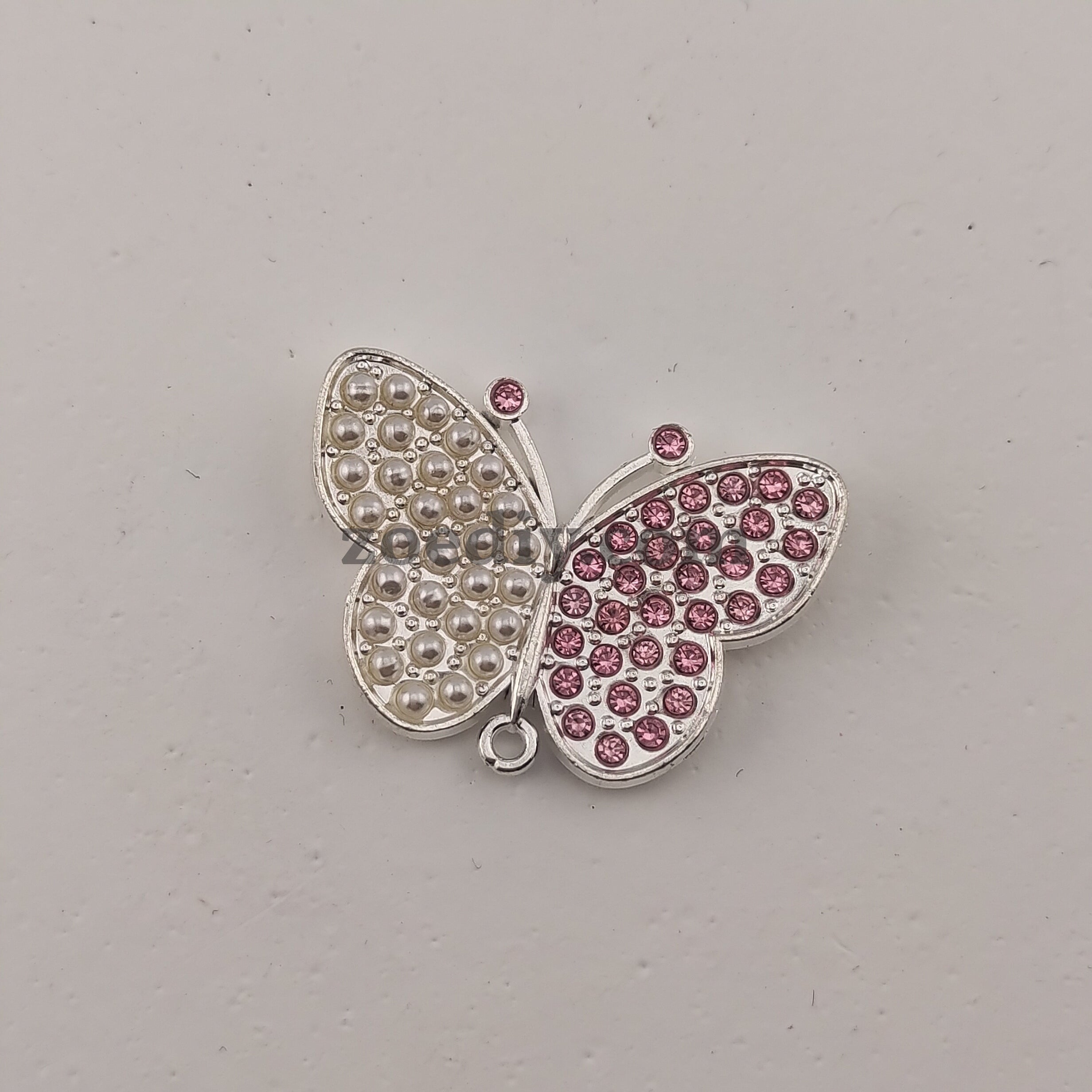 FS0317- 33MM Butterfly With Diamonds and Pearls Fancy Charms Accessories For Making Fancy Beads