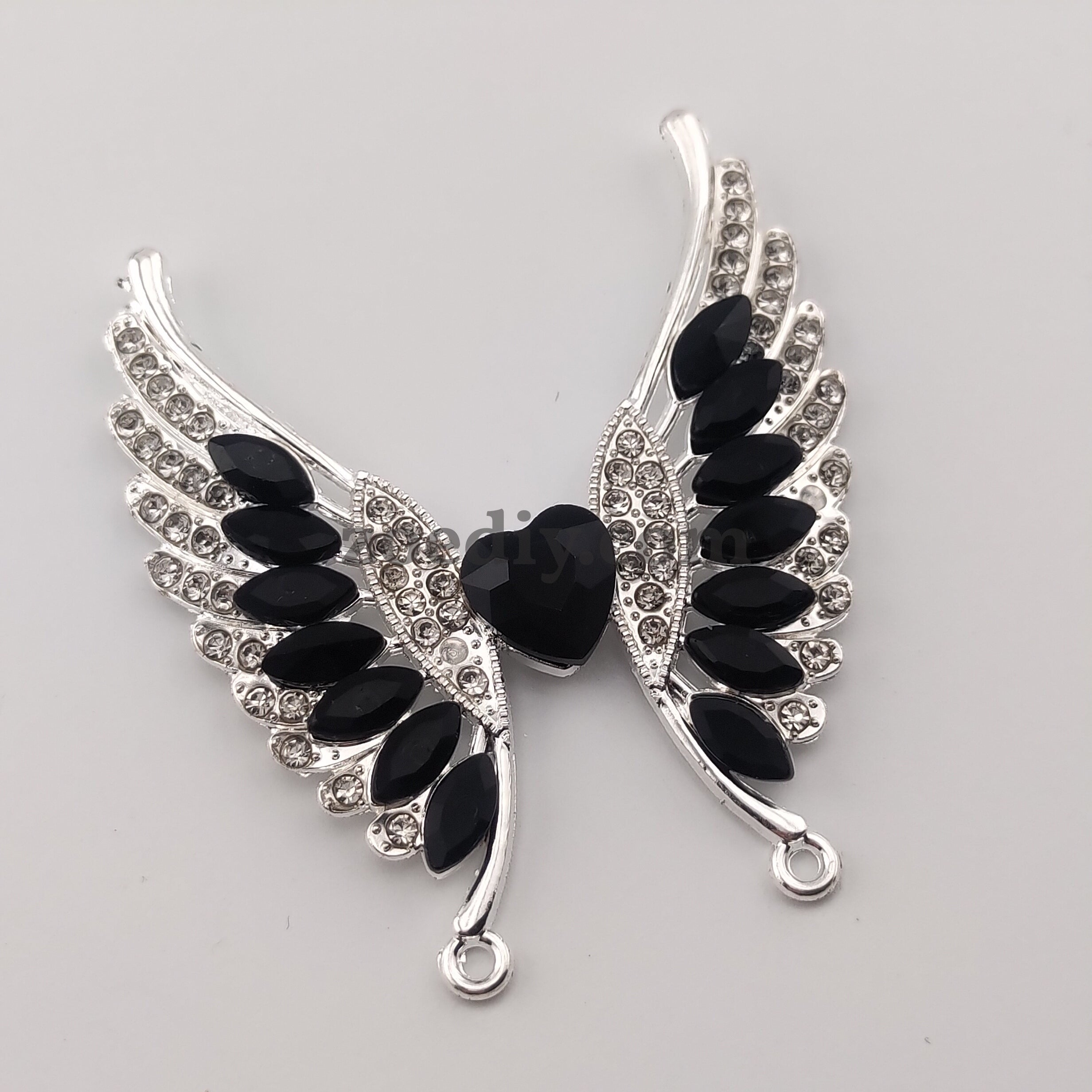 FS0316- 54.5MM Heart Wings Diamonds Charms Accessories For Making Fancy Beads