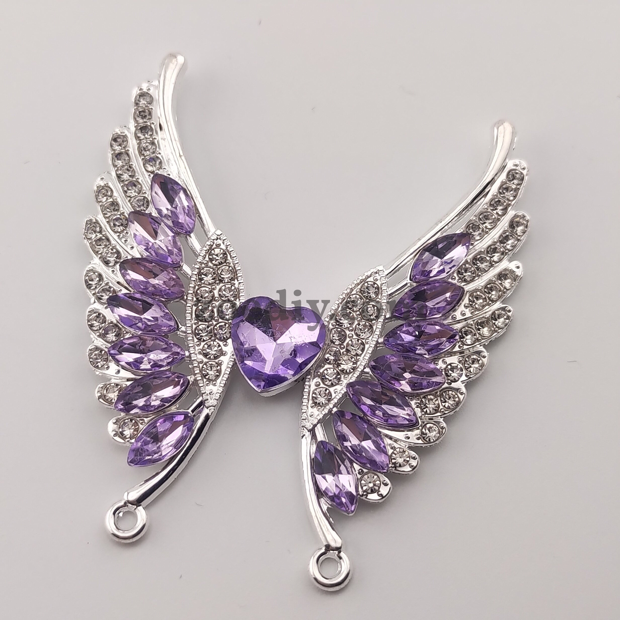 FS0316- 54.5MM Heart Wings Diamonds Charms Accessories For Making Fancy Beads