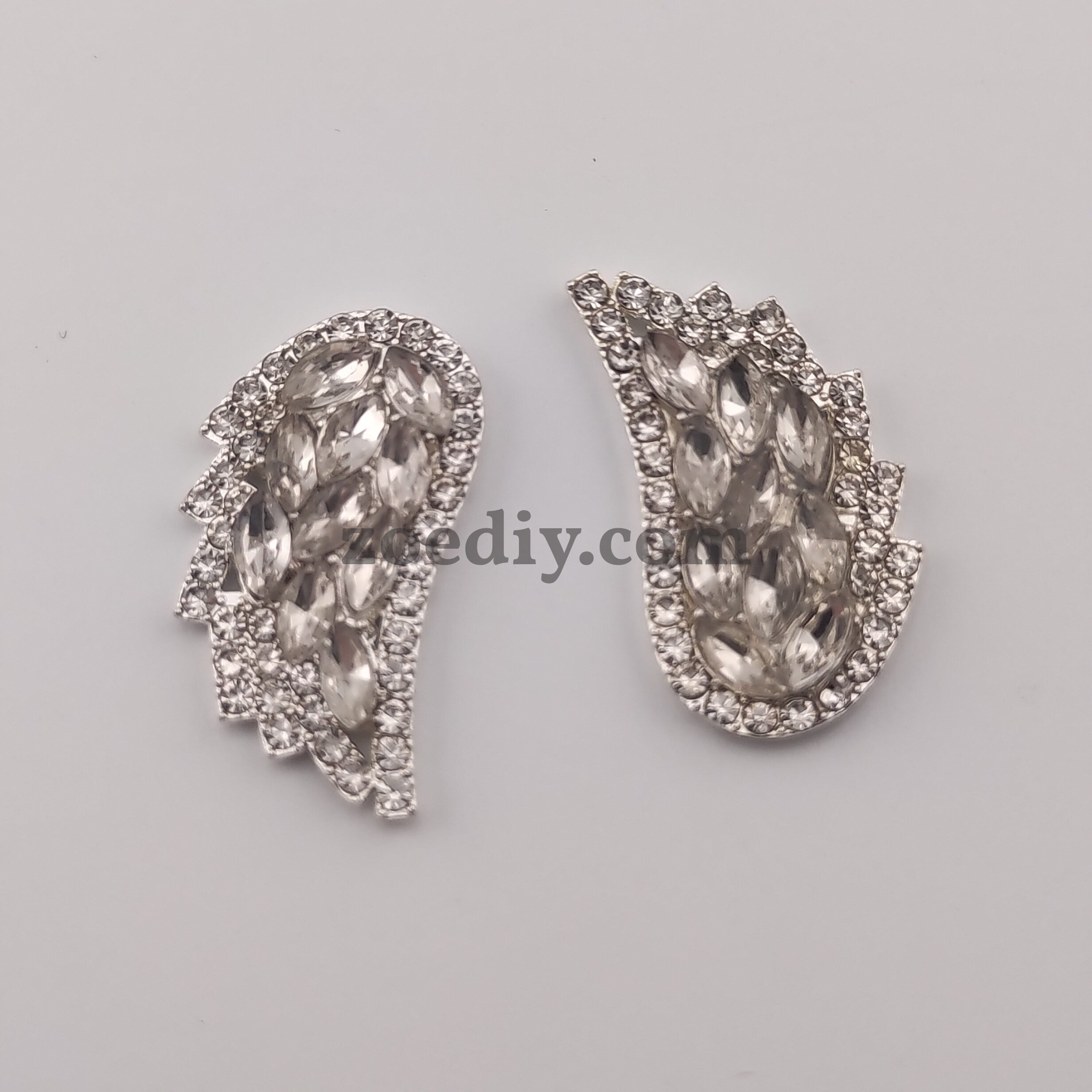 FS0318- 30MM silver Metal Wings Charms with Diamonds Accessories For Made Fancy Beads