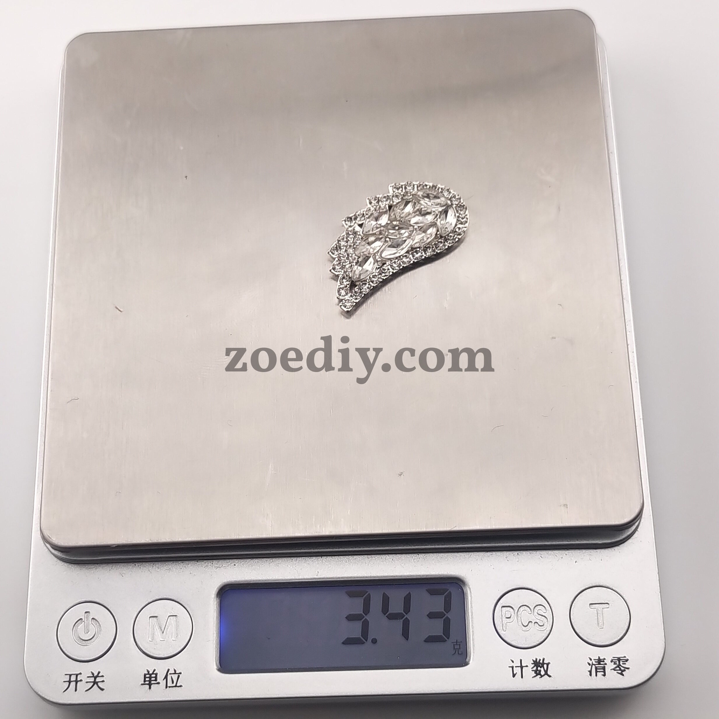 FS0318- 30MM silver Metal Wings Charms with Diamonds Accessories For Made Fancy Beads