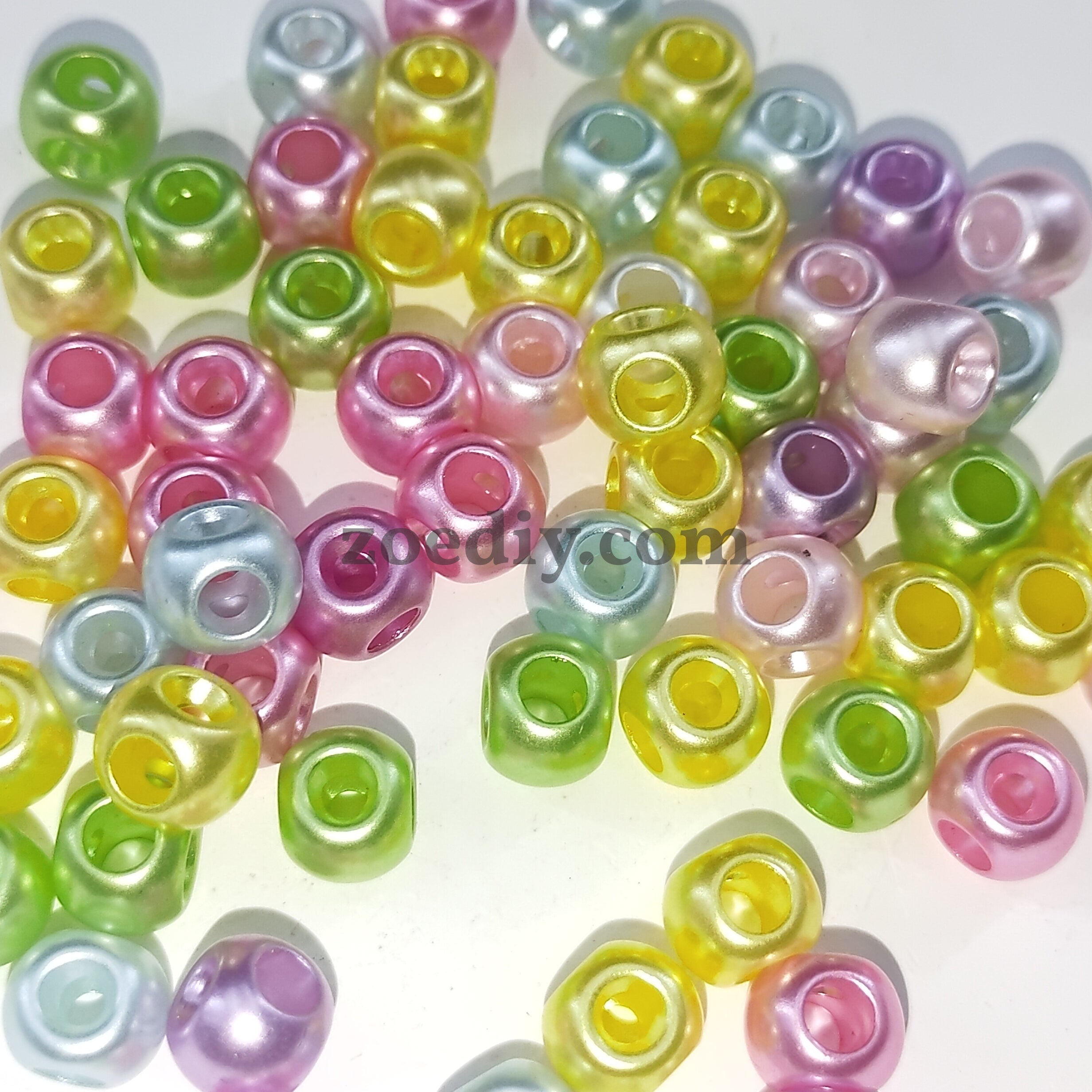 FS1557-Mixed Color Pearl Looking 4 Hole Acrylic beads Fit For Beadable Pens