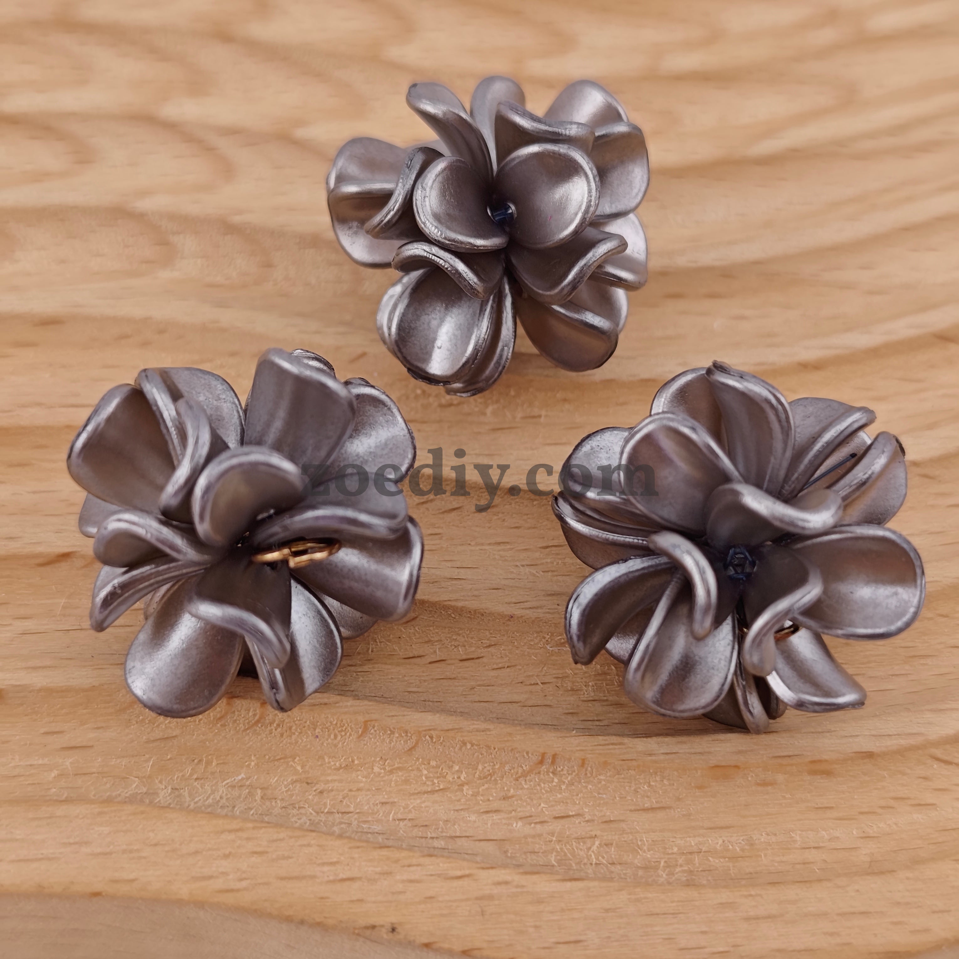 FS1013- 28MM Pearl Looking Flower Beads With  Ring Connector Fit For Beadable Pens