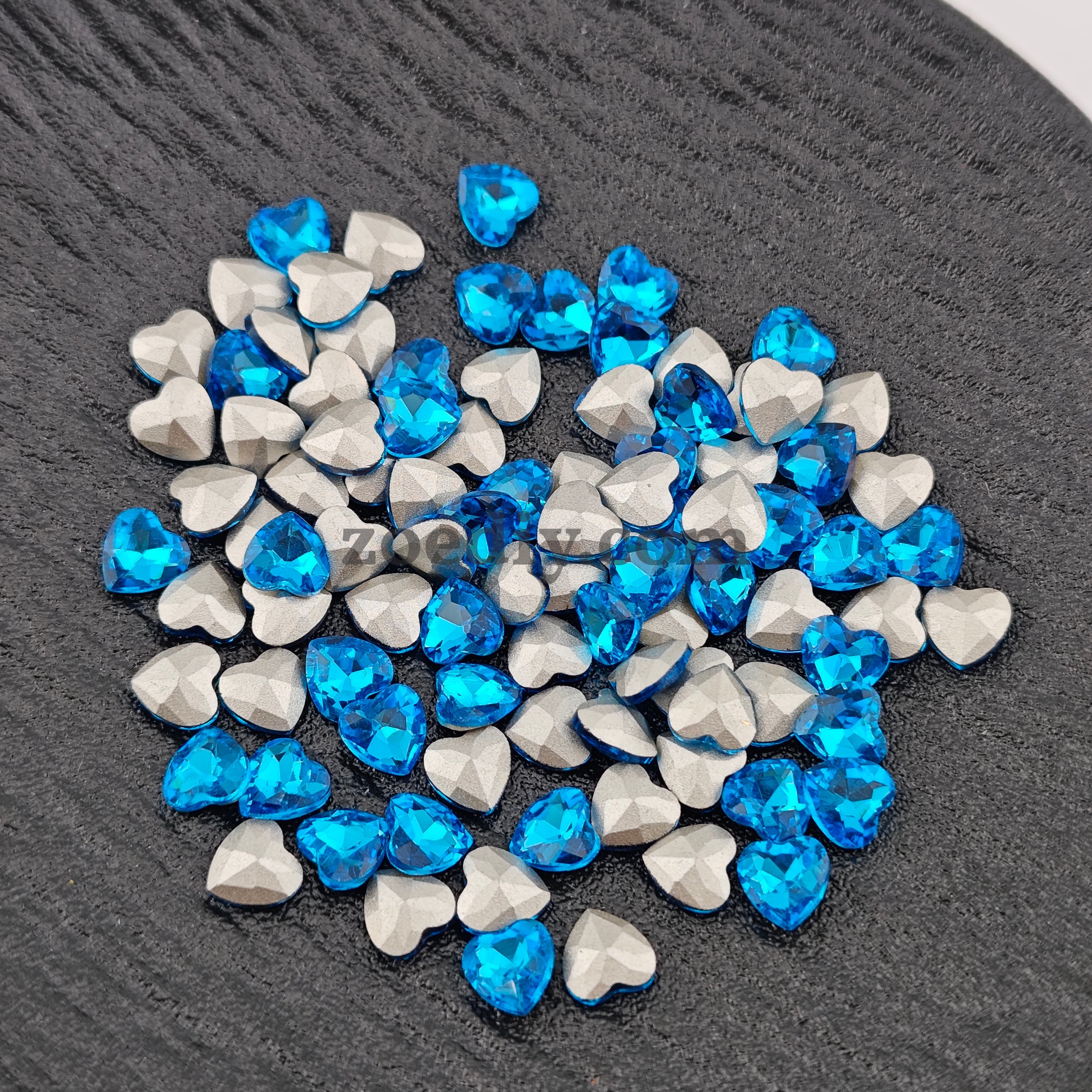 FS1396- 8*8mm Pointed Bottom Heart Crystal Diamonds For Making Fancy Beads