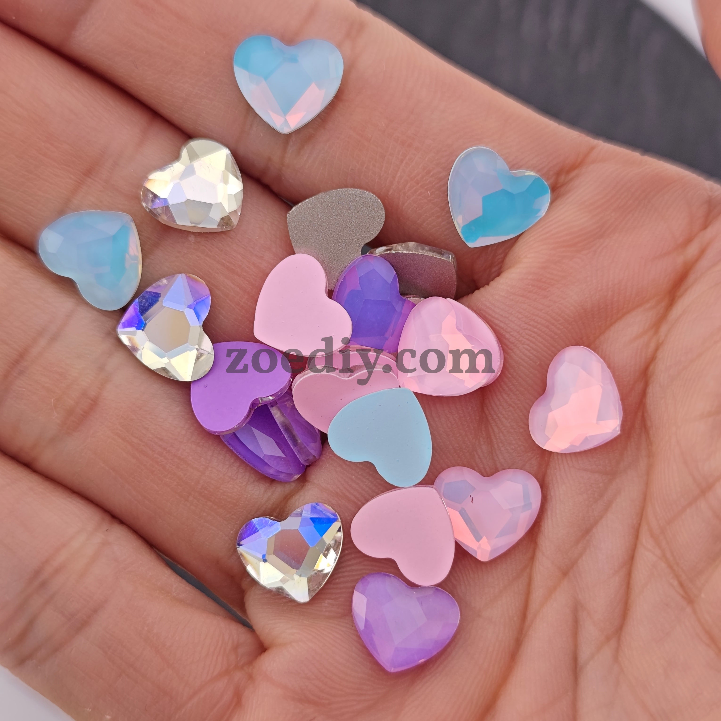 FS1437- 8*10mm Flat Bottom Heart Crystal For making fancy beads