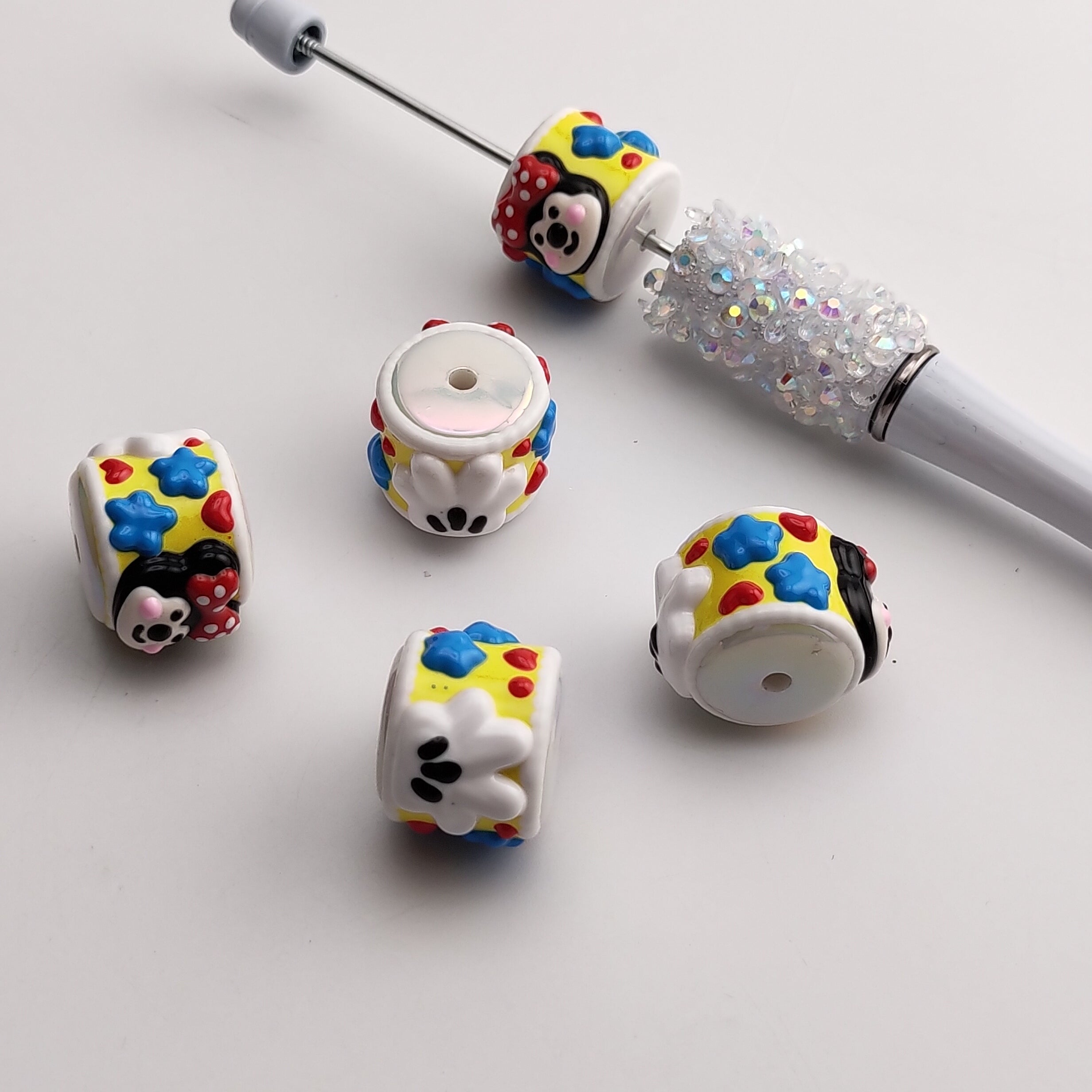 FS1887- 5PCS Minnie hand-painted beads