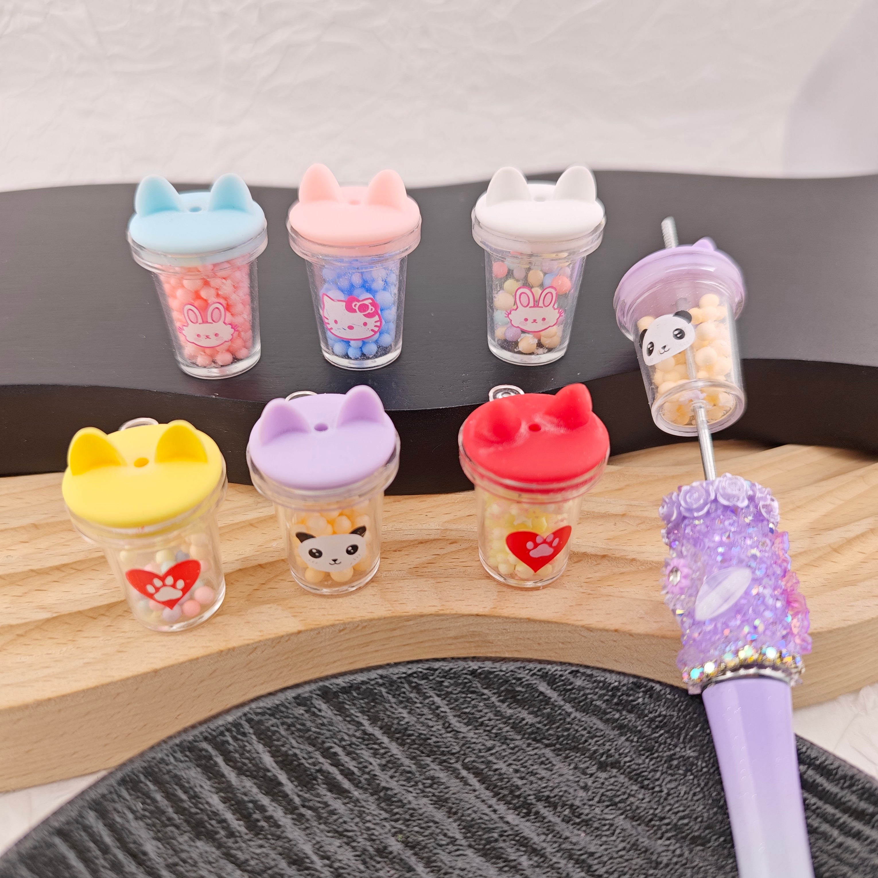 FS2892- 10 Pieces 23*35mm Cute Animal Shakes Cups Beads fit for Pens