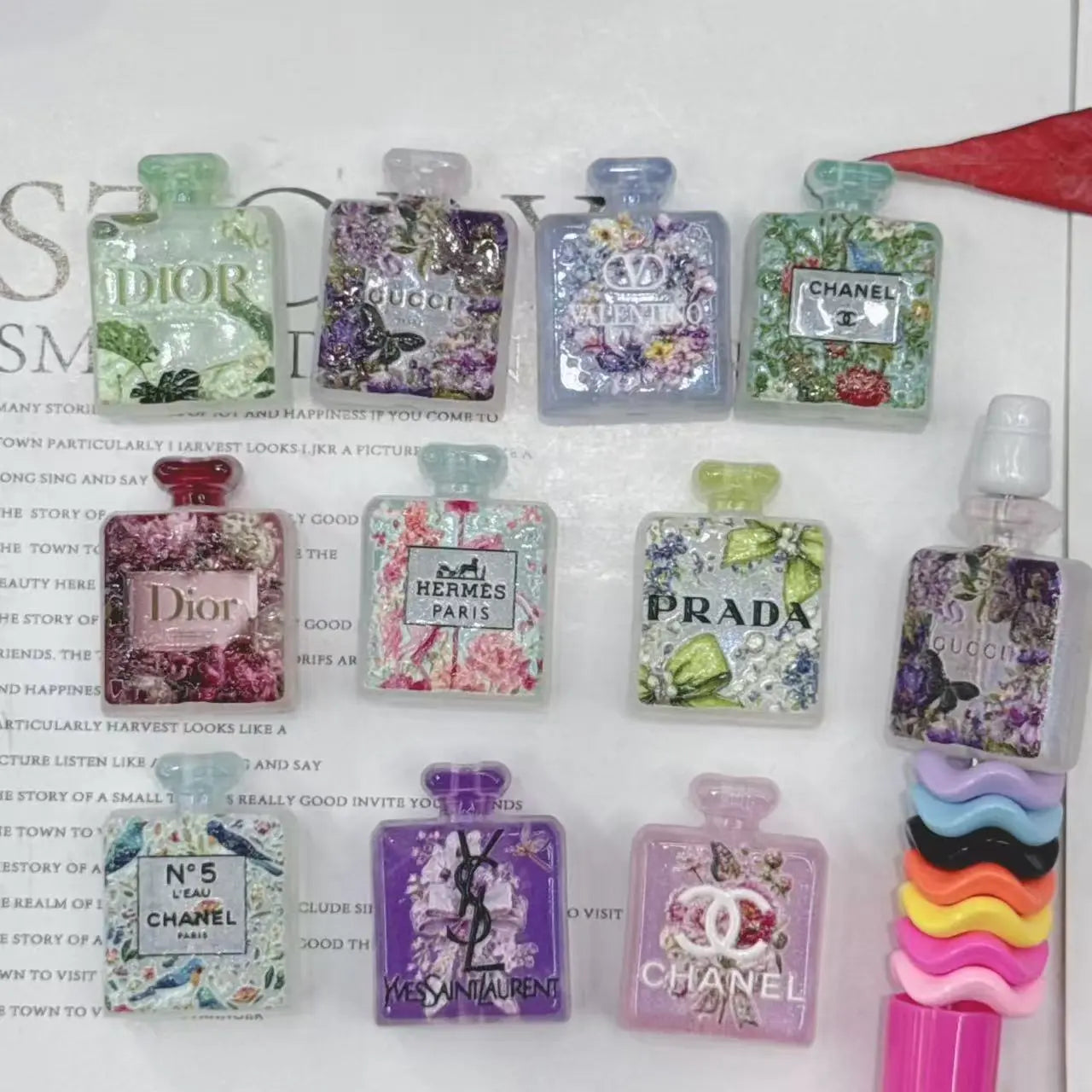 PP19021-Super Brands Perfume Acrylic Beads Zoe DIY Wholesale