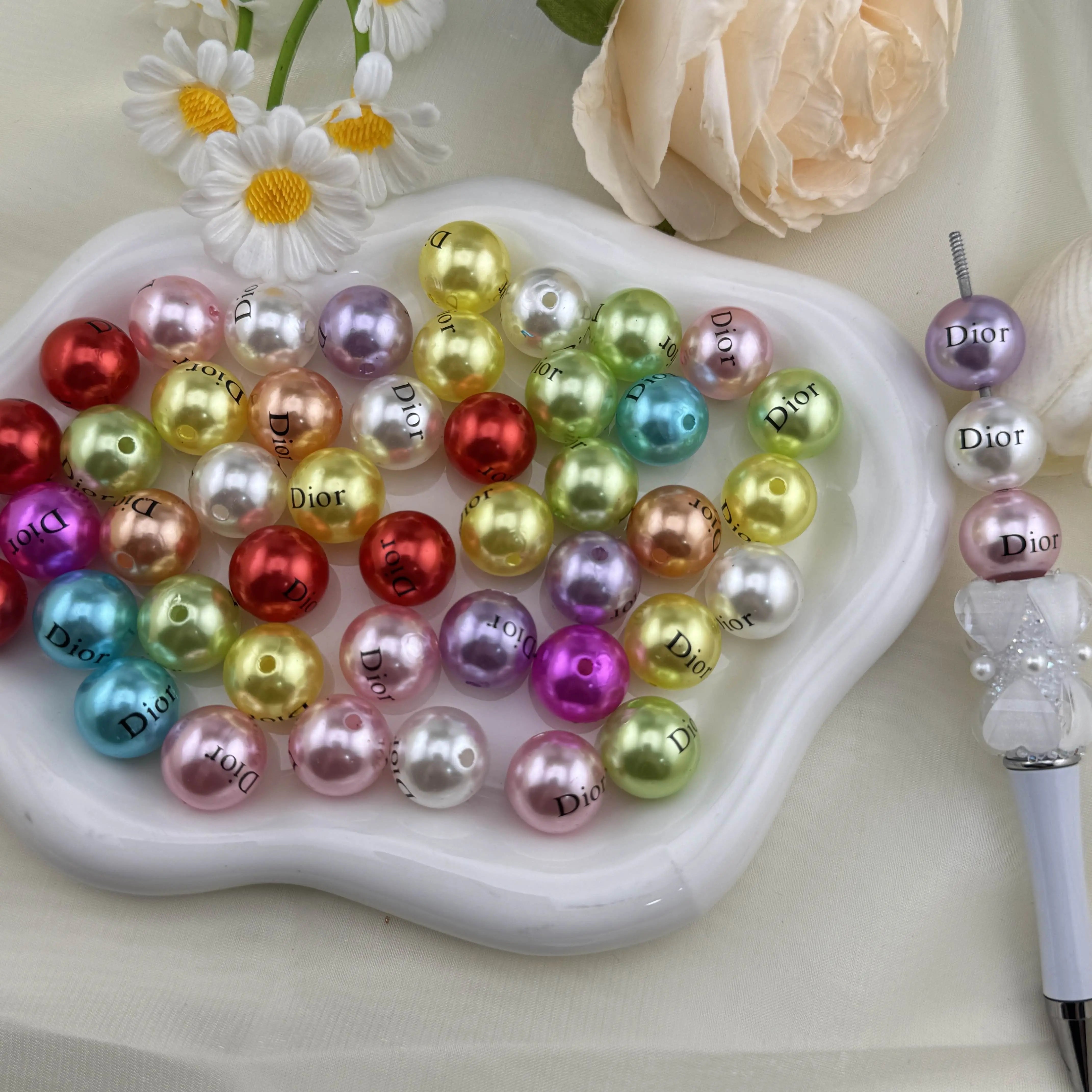 Random Mixed Color Pearl Looking DR Acrylic Beads for DIY Jewelry Making Necklace Bracelet Earrings Keychain Making Zoe DIY Wholesale