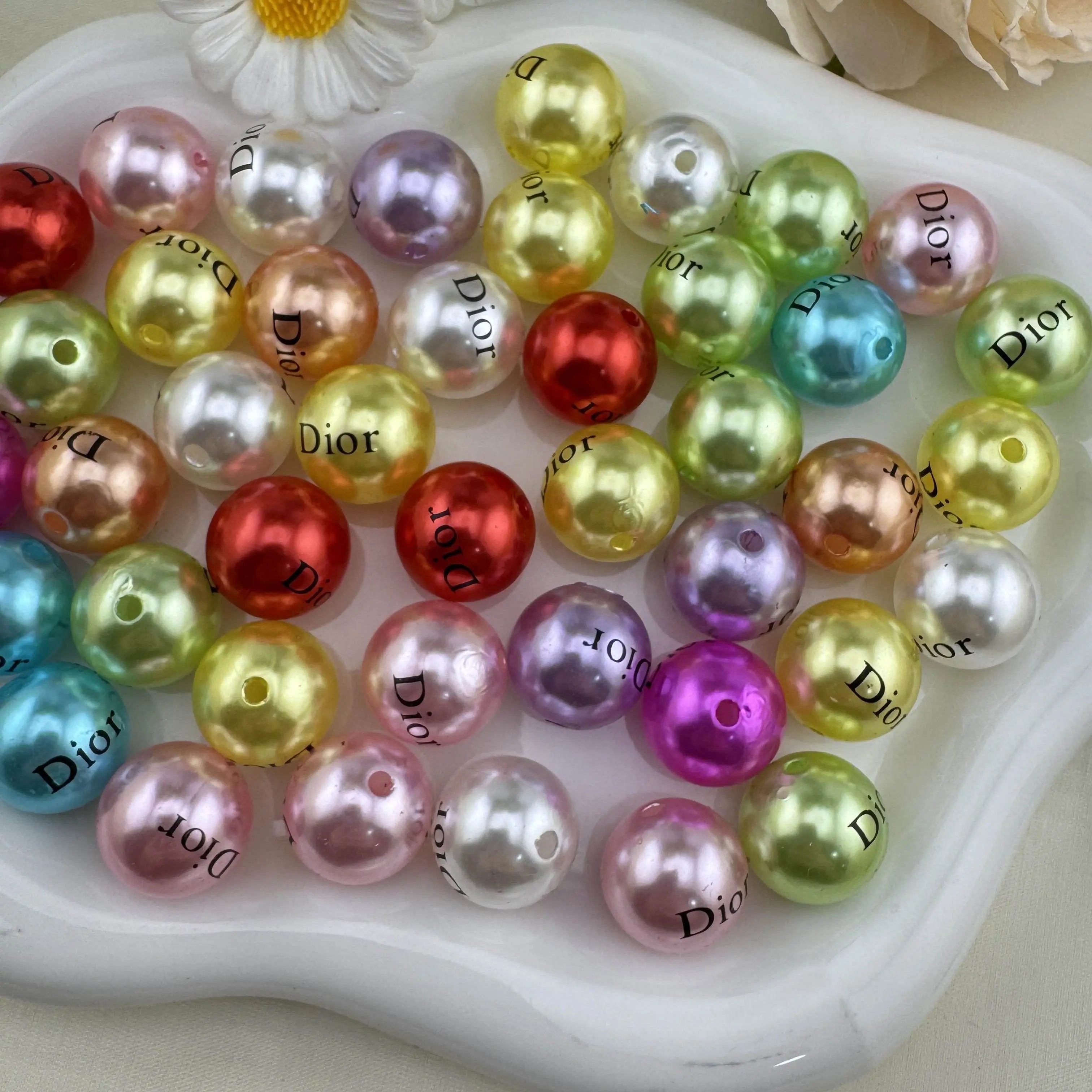 Random Mixed Color Pearl Looking DR Acrylic Beads for DIY Jewelry Making Necklace Bracelet Earrings Keychain Making Zoe DIY Wholesale