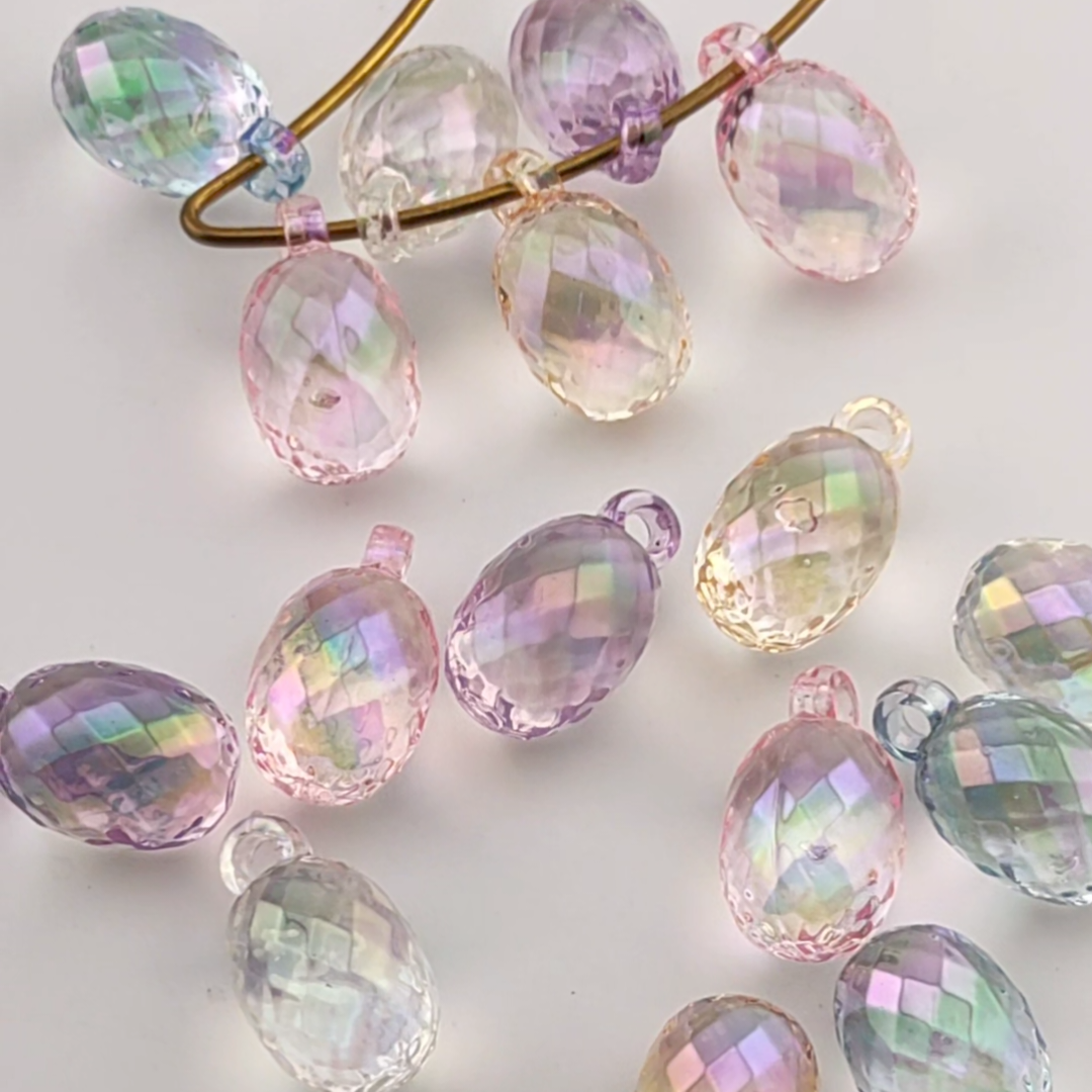 13MM Clear UV Faceted Dangle Beads For Making Car Hanger