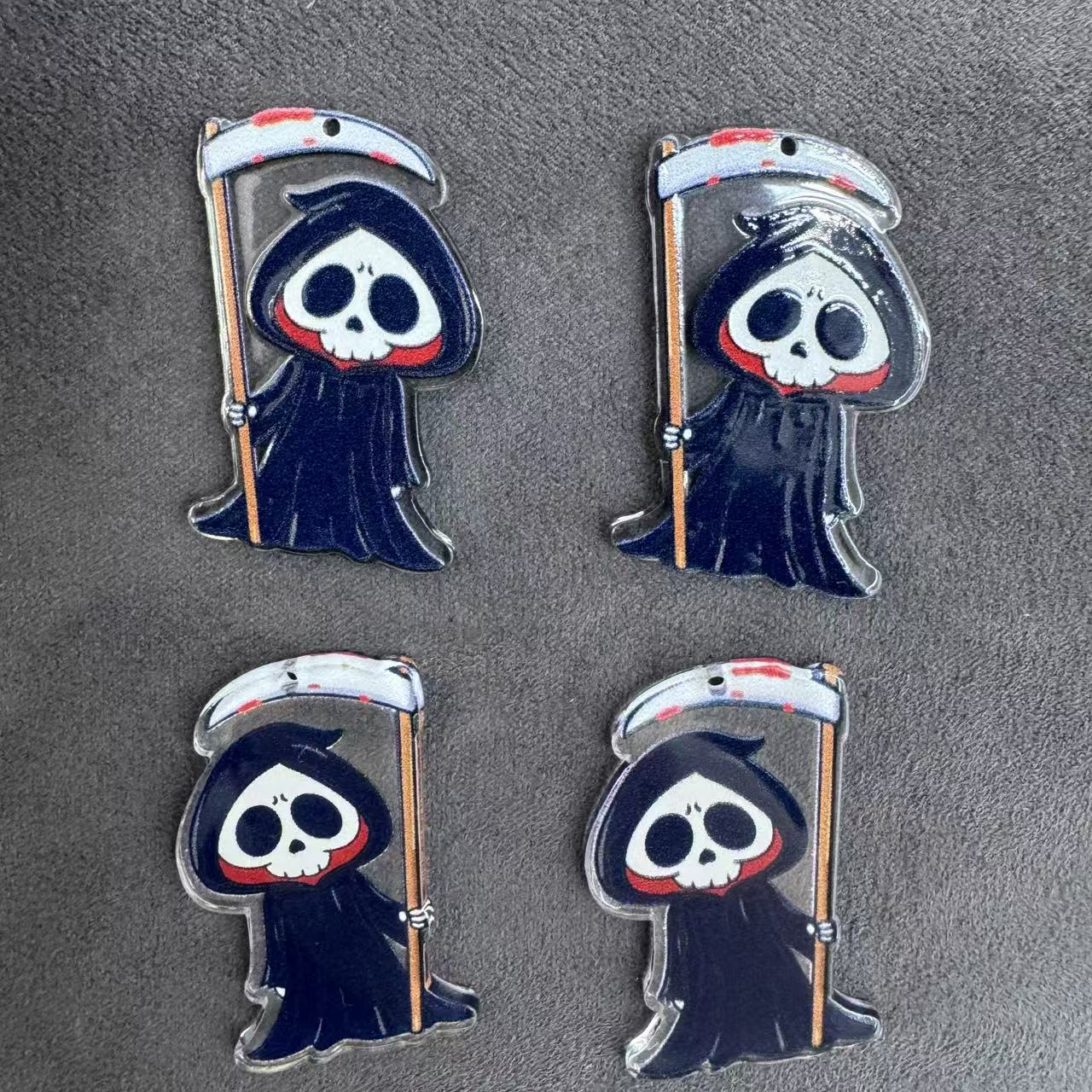 Halloween Grim Reaper  Acrylic Keychain Pendant Production