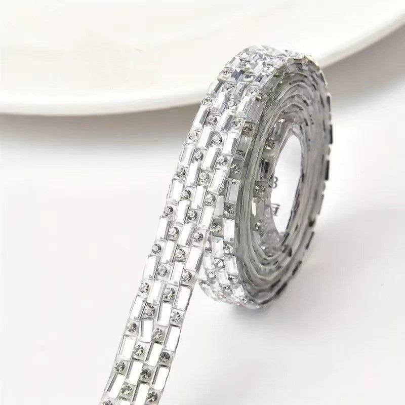 FS5564- 0.9 Cm Wide Glass Rhinestone Tape (3 Meters Long)