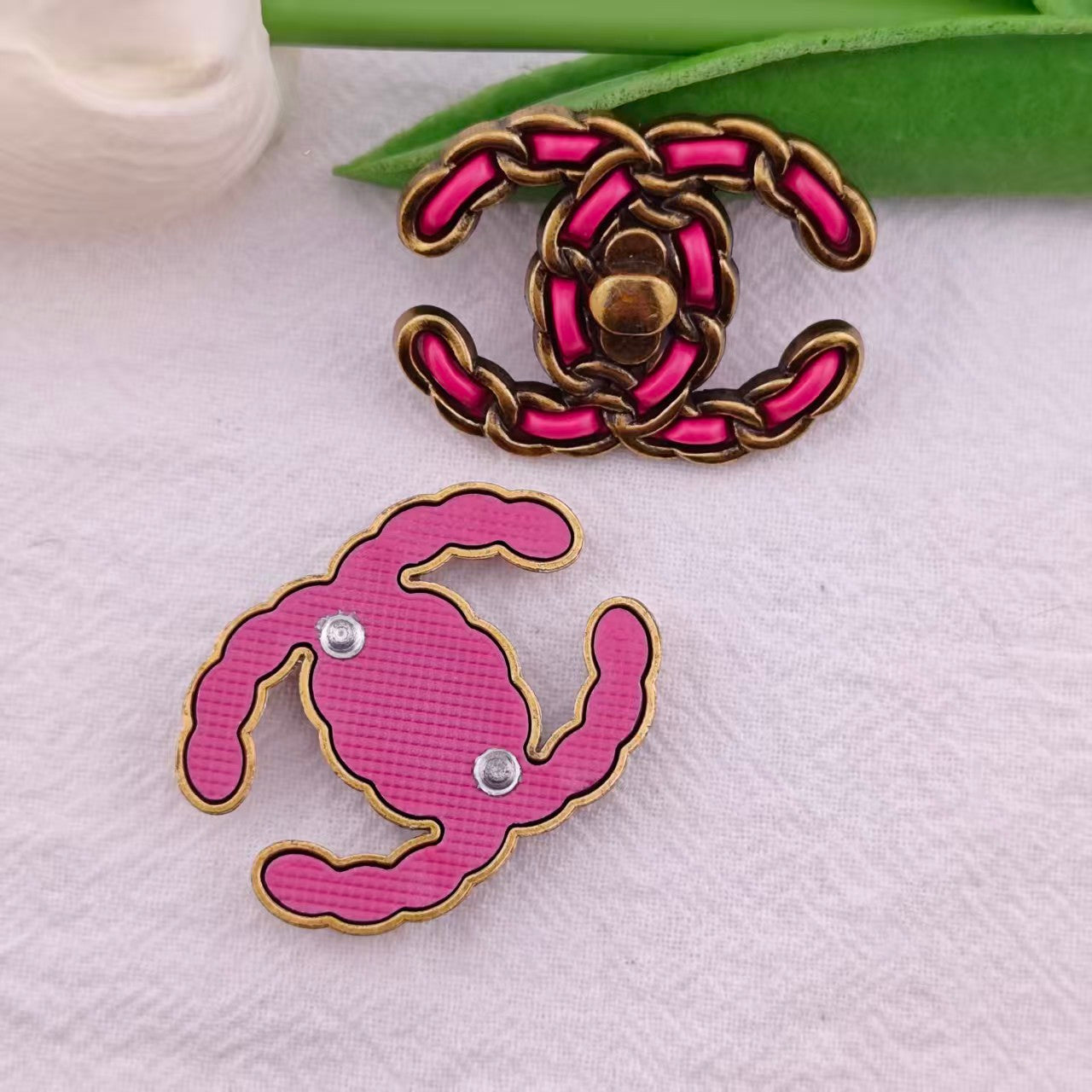 FS4151- 36×27mm Cc Chain Alloy Metal Patch Zoe's DIY Shop