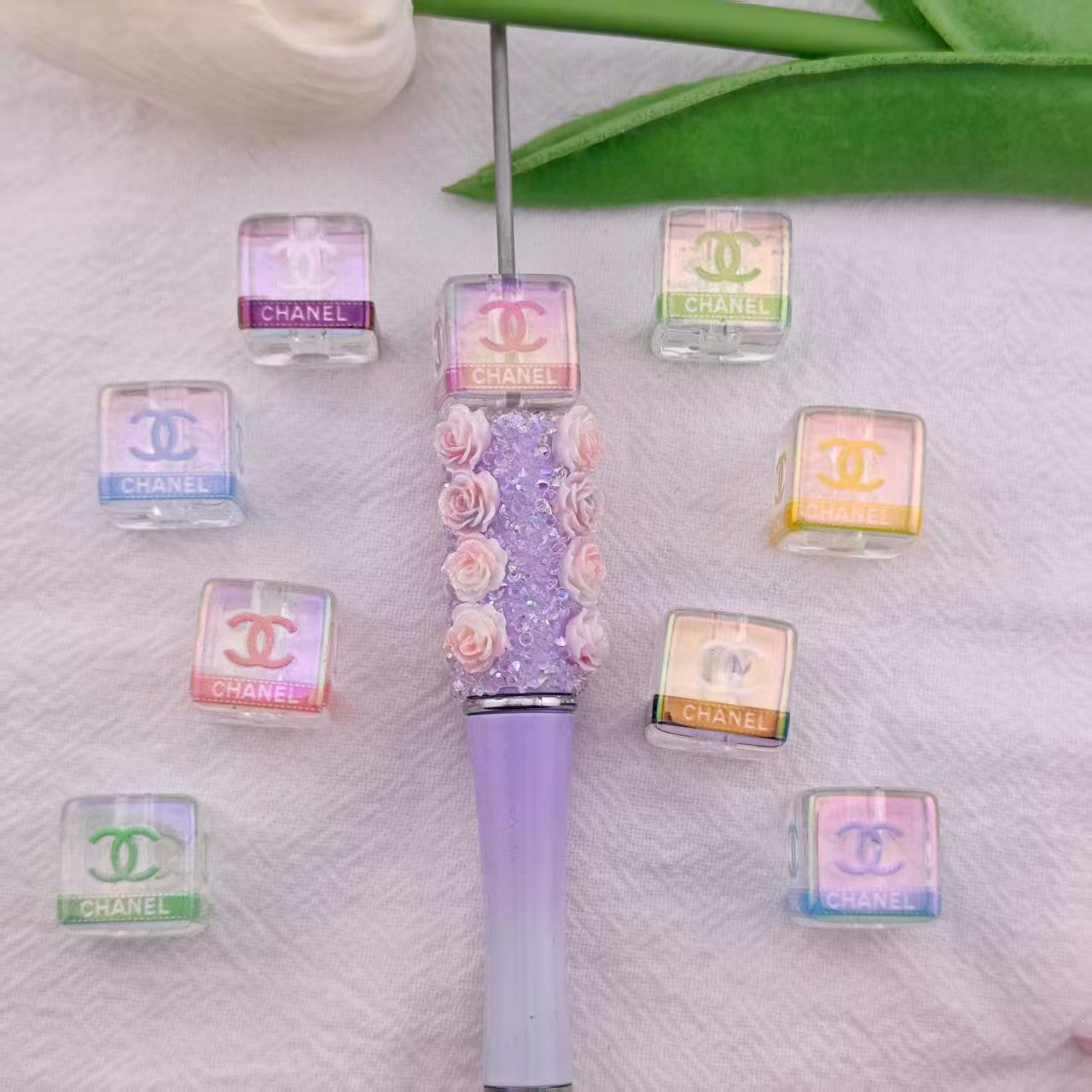 FS6259- Chanel Mixed - Color Square - Round - Hole Acrylic Beads Zoe's DIY Shop