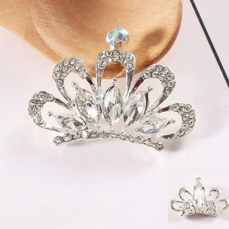 FS5325- 42*31mm Alloy Diamond-Embedded Crown Metal Patches