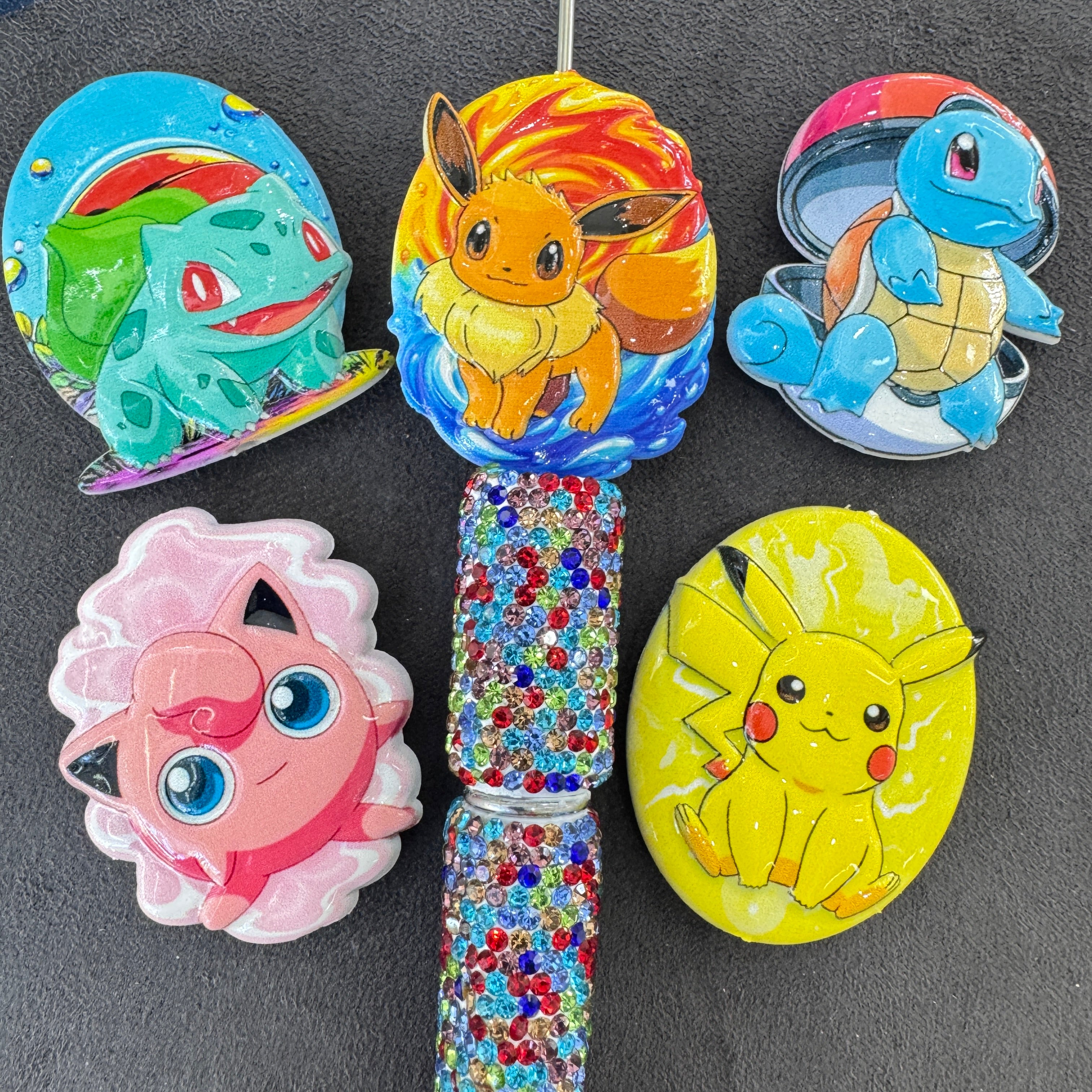 Cartoon Creature Vertical Hole Acrylic Focal Beads For Pen Or Keychain