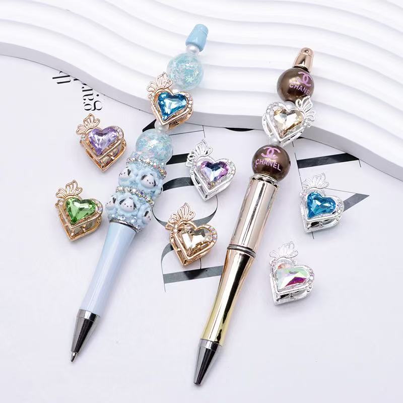 Heart Butterfly Heavy-Duty Beads Straight Hole Beading Accessories Findings DIY Beaded Pen