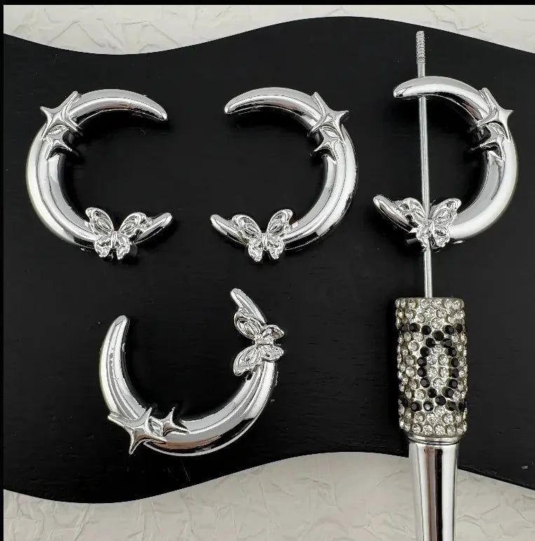 FS2491- 41mm Two Hole Random Mixed Color Butterfly Moon Acrylic Beads Fit For Beadable Pens Zoe's DIY Shop