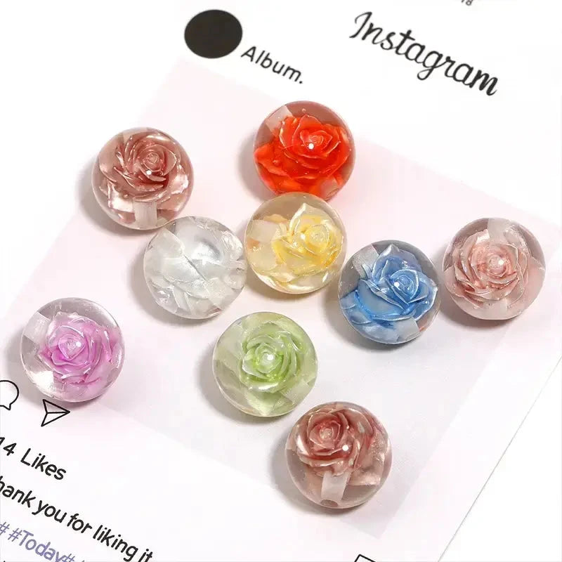 FS6529-16MM Transparent Rose Resin Beads Fit Beadable pen Zoe DIY Wholesale
