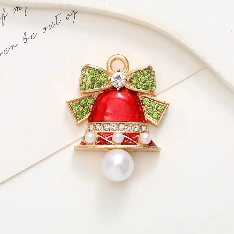 FS6913-Alloy Pearl Bell Charms for DIY Crafts Jewelry Making Zoe DIY Wholesale