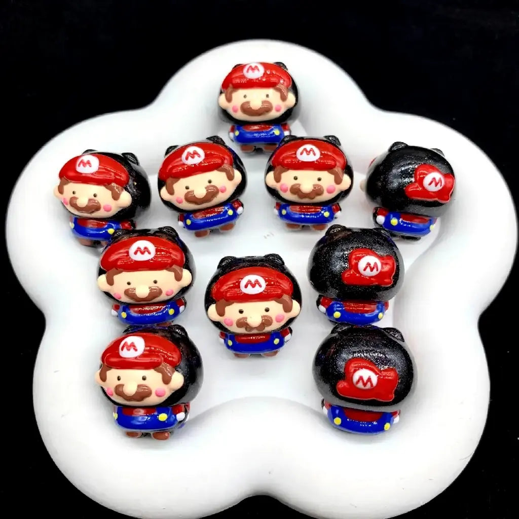 FS6918-26*28MM 3D Hand-Painted Mario For Beadable Pens Zoe DIY Wholesale
