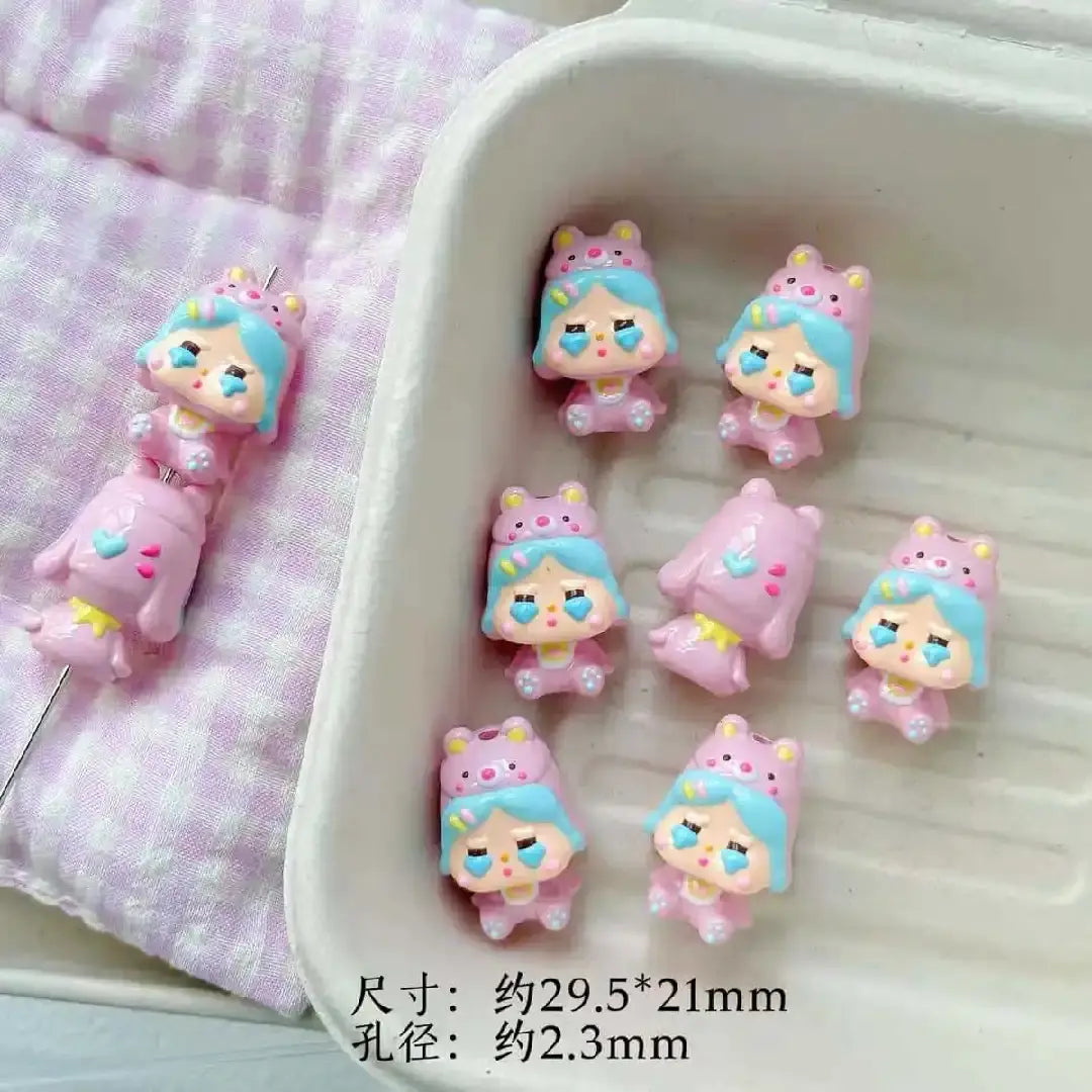 FS6917-21*30MM 3D Hand-Painted Beads For Beadable Pens Zoe DIY Wholesale