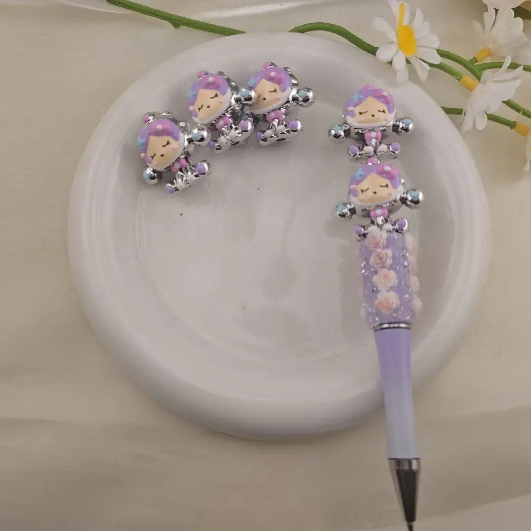 FS6845-28*30MM Hand-Painted Creamy Cute Granules Fancy Beads For DIY Crafts Necklace Bracelets Beadable Pens Zoe DIY Wholesale